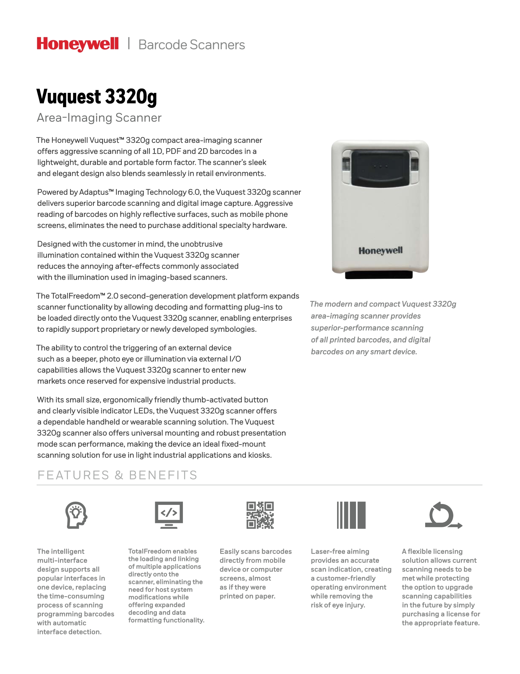 Honeywell VUQUEST USB KIT 1D PDF417 2D IV