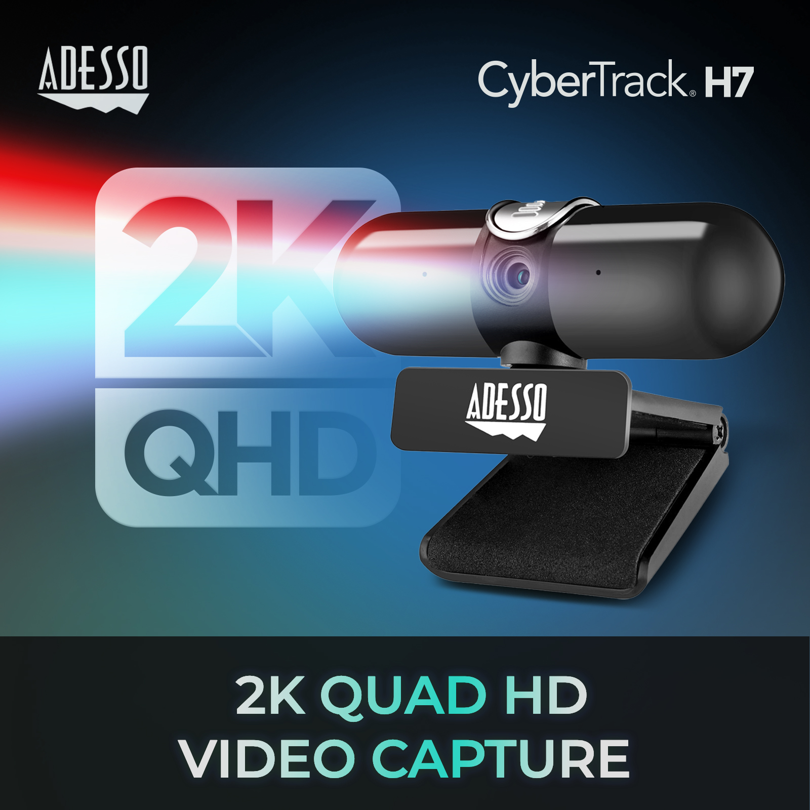 2K (5.0 MP) QUAD HD WEBCAM W/ BUILDIN MICROPHONE CYBERTRACK H7