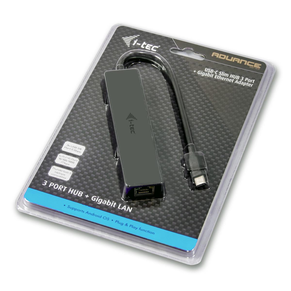 I-TEC I-TEC USB-C SLIM HUB + GLAN