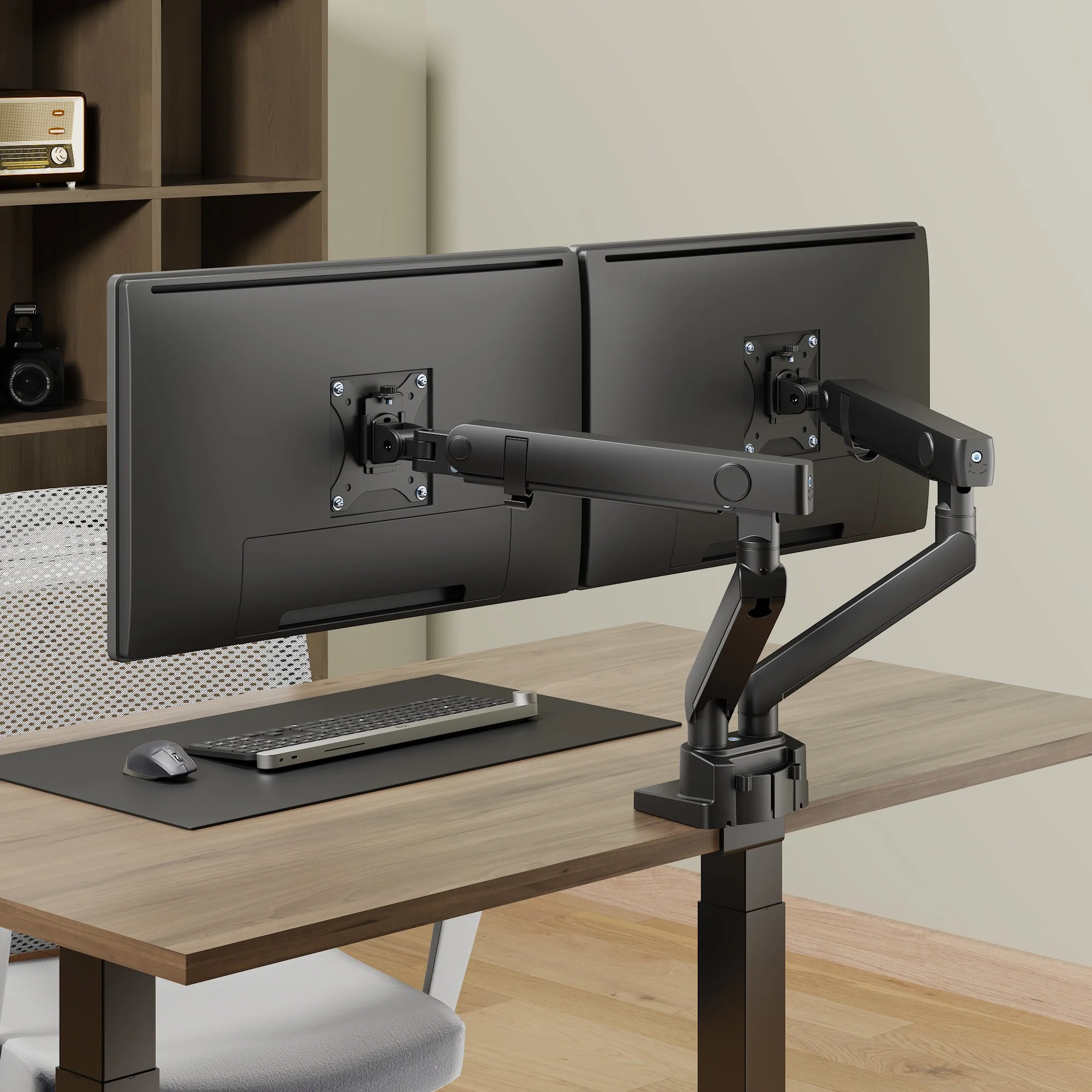DUAL MONITOR MOUNT ARTICULATING ARMS