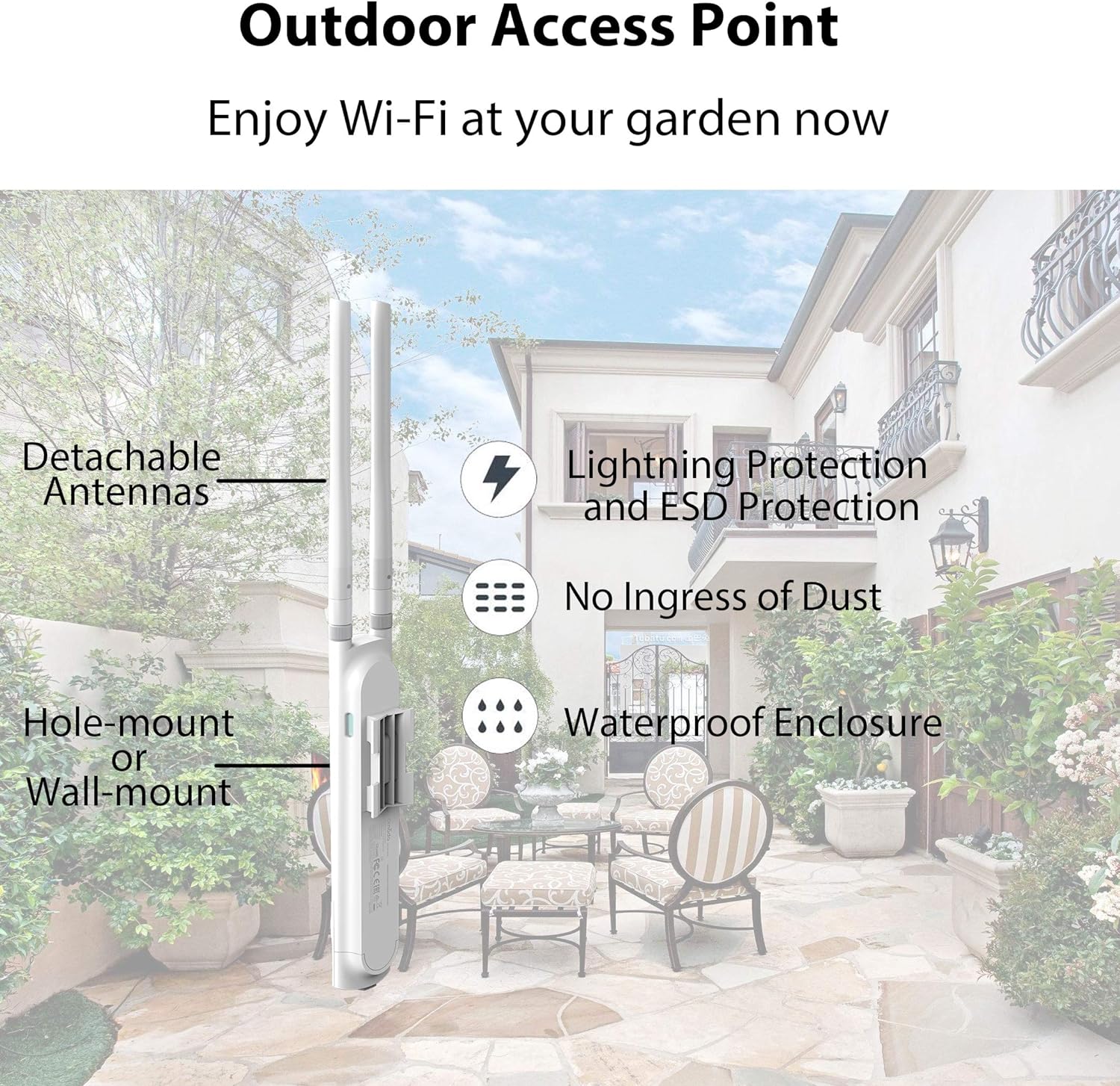 TP-Link Omada EAP110-Outdoor - Radio access point - 100Mb LAN - Wi-Fi - 2.4 GHz - wall mountable