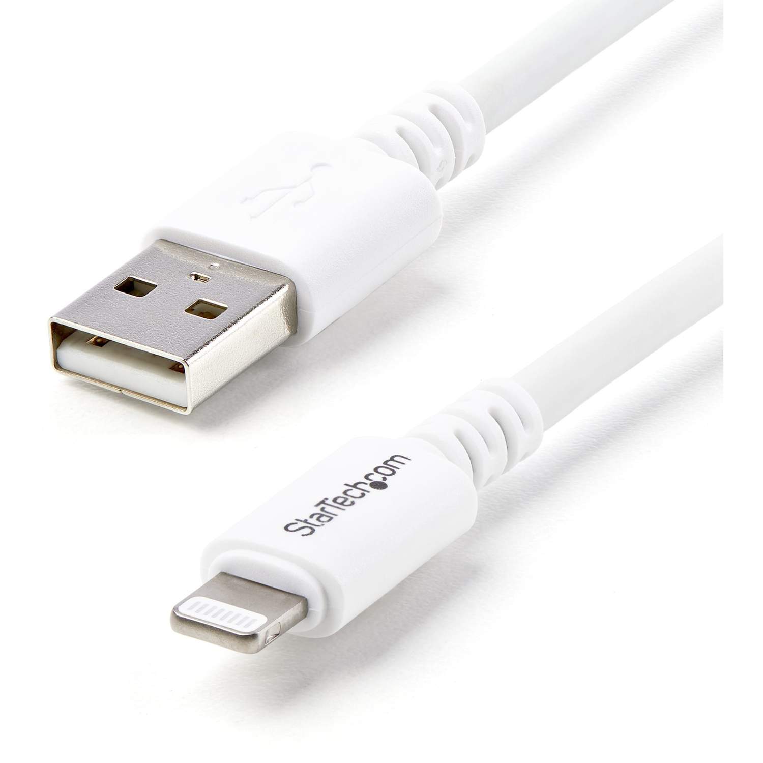 Startech 3m (10ft) Long White Apple® 8-pin Lightning Connector to USB Cable for iPhone / iPod / iPad - Charge and Sync Cable (USBLT3MW) - Lightning cable - Lightning male to USB male - 3 m - white - for P/N: KITBXAVHDPEU, KITBXAVHDPNA, KITBXAVHDPUK, KITBX