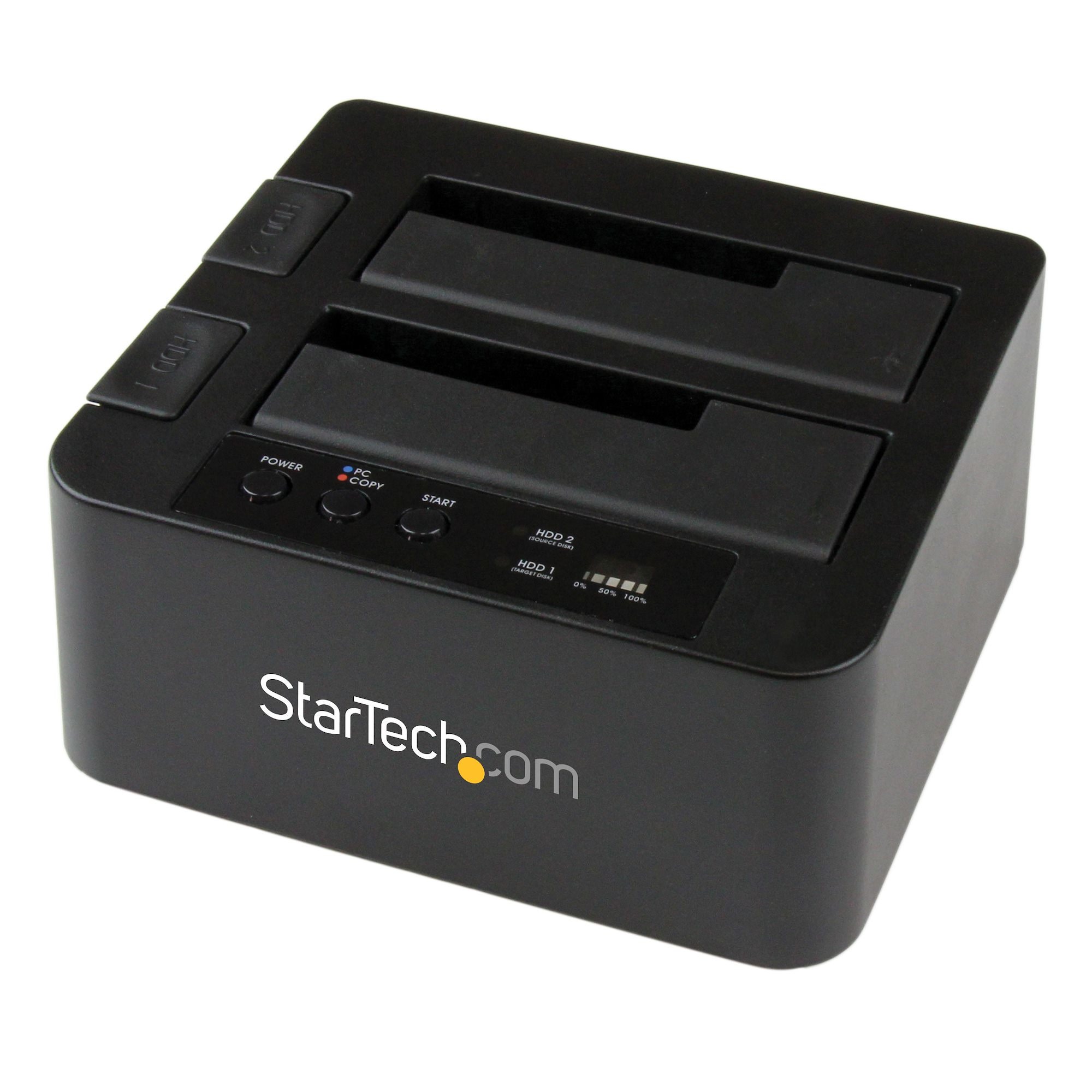 Startech Dual Bay Hard Drive Duplicator, Standalone USB 3.0 (5 Gbps) eSATA to 2.53.5 SATA III HDDSSD ClonerCopier, Hard Drive Docking Station - Hard Disk Cloner - Storage controller - 2.5", 3.5" - SATA 6Gb/s - USB 3.0 - black - for P/N: SVA12M5NA