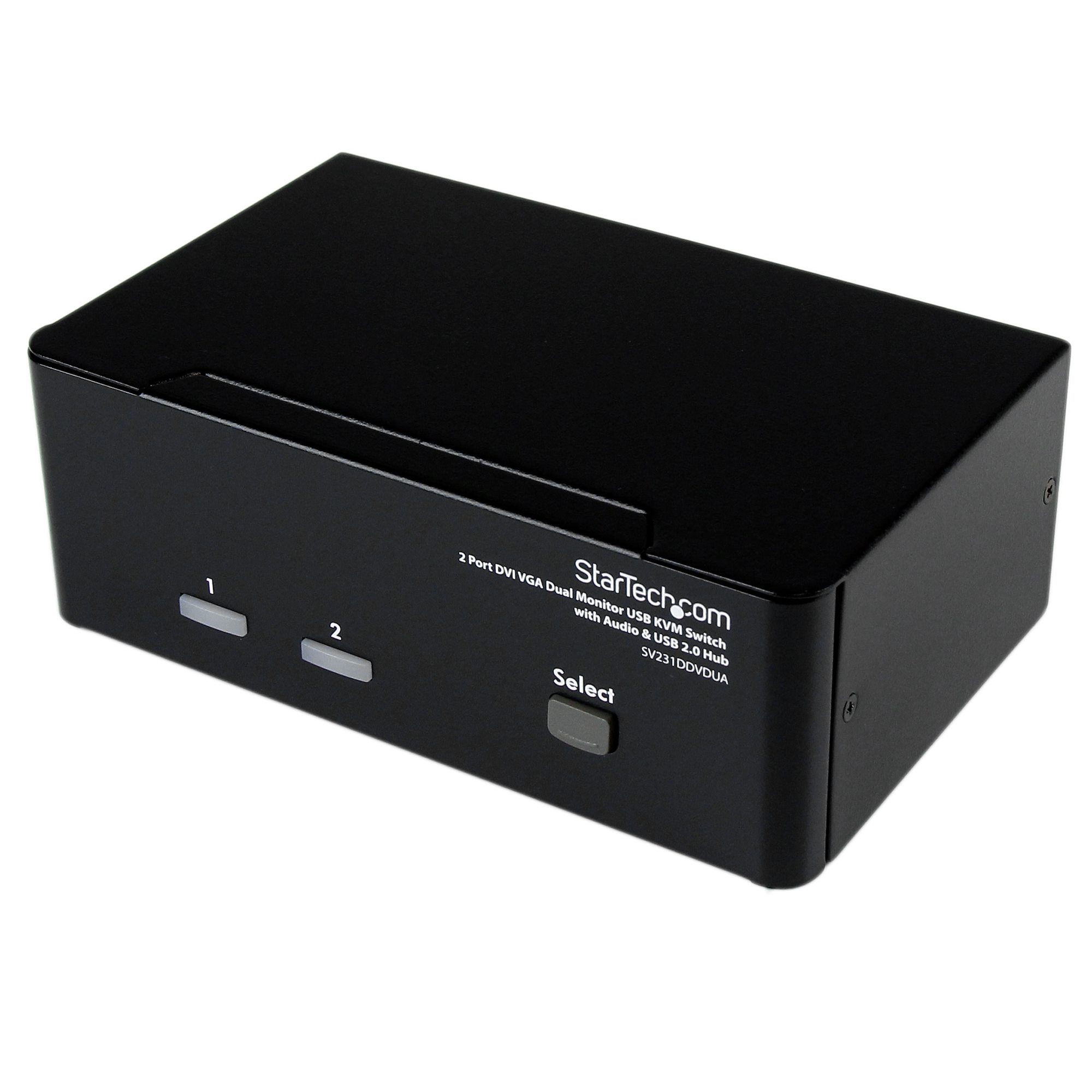 Startech 2 Port KVM Switch - DVI and VGA w/ Audio and USB 2.0 Hub - Dual Monitor / Display / Screen KVM Switch - DVI VGA (SV231DDVDUA) - KVM / audio / USB switch - 2 x KVM / audio / USB - 1 local user - desktop - for P/N: IM12D1500P, SVA12M2NEUA, SVA12M5N