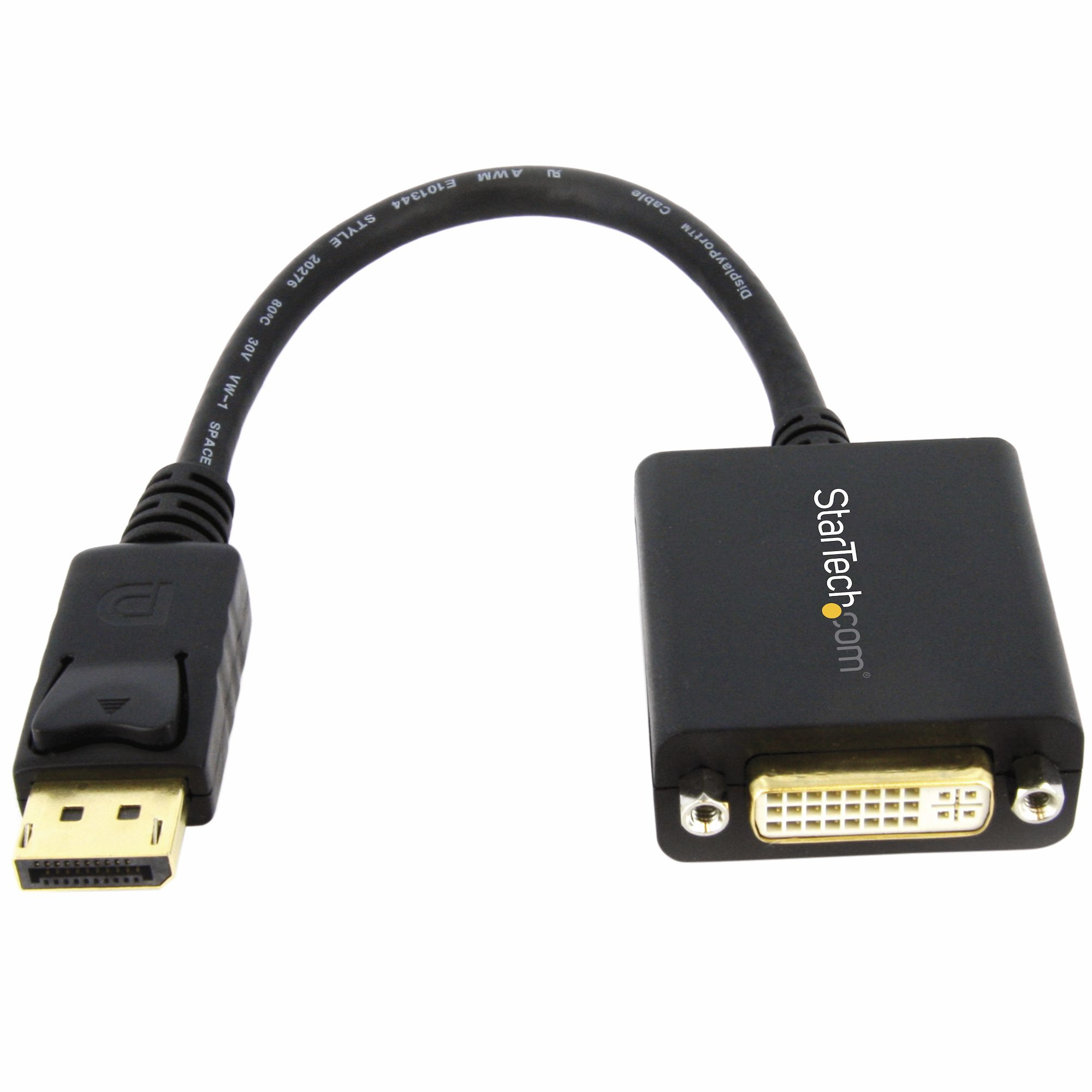 StarTech DisplayPort to DVI-D Adapter - 1920x1200 - Passive DVI Video Converter with Latching DP Connector (DP2DVI2) - DisplayPort adapter - DisplayPort (M) to DVI-I (F) - 15.2 cm - black - for P/N: DK30C2DPEPUE, DK30C2DPPD, DK30C2DPPDUE, DK31C3HDPD, DK31