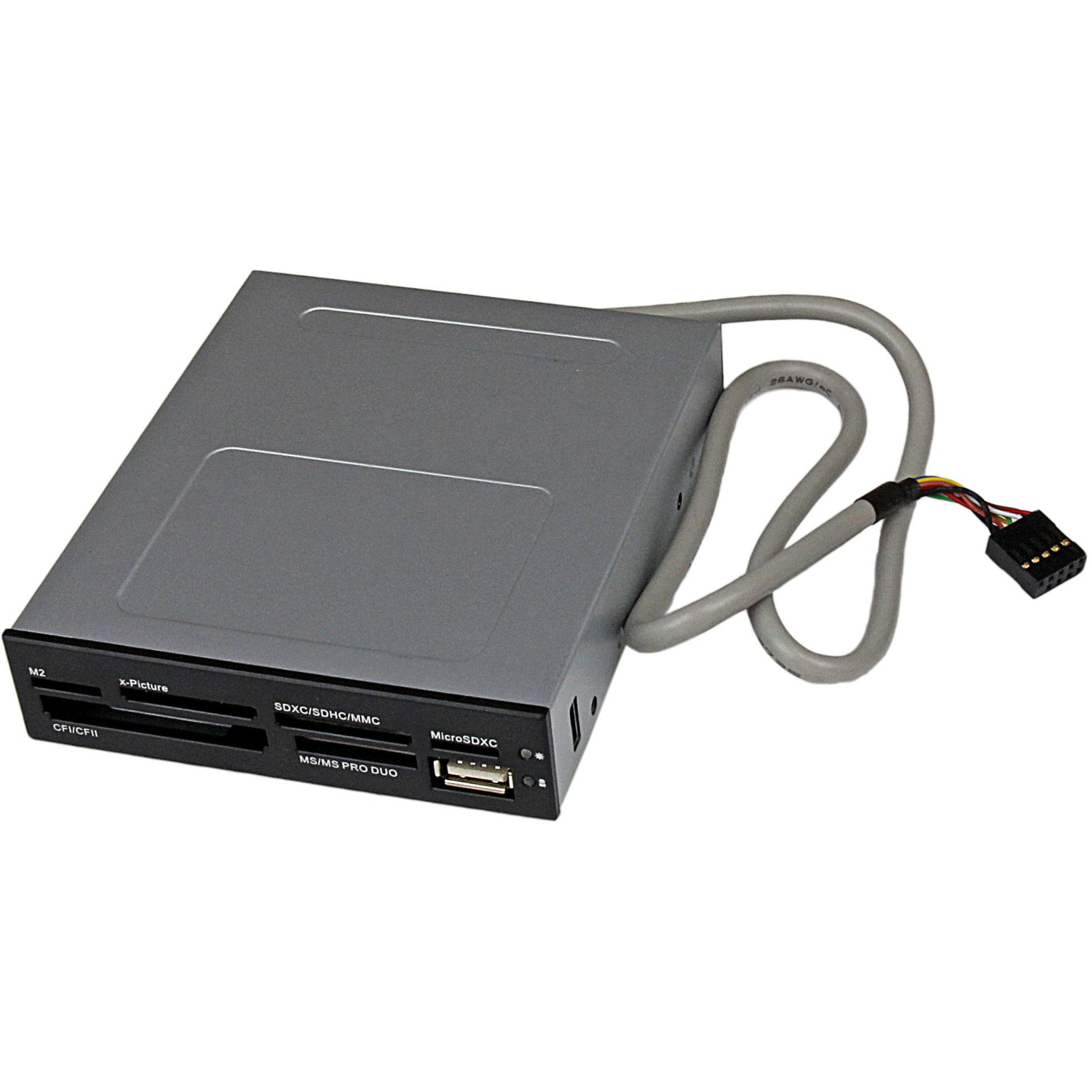 Startech 3.5in Front Bay 22-in-1 USB 2.0 Internal Multi Media Memory Card Reader with Simultaneous Access - CF/SD/MMC/MS/xD - Black (35FCREADBK3) - Card reader - 22 in 1 - 3.5" (Multi-Format) - USB 2.0