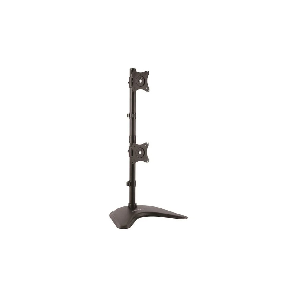 Startech Vertical Dual Monitor Stand - Supports Monitors 13" to 27" - Adjustable - Computer Monitor Stand for Double Stacked VESA Monitors - Black (ARMBARDUOV) - Stand - for 2 monitors - heavy duty steel - black - screen size: 13"-27" - desktop stand - fo