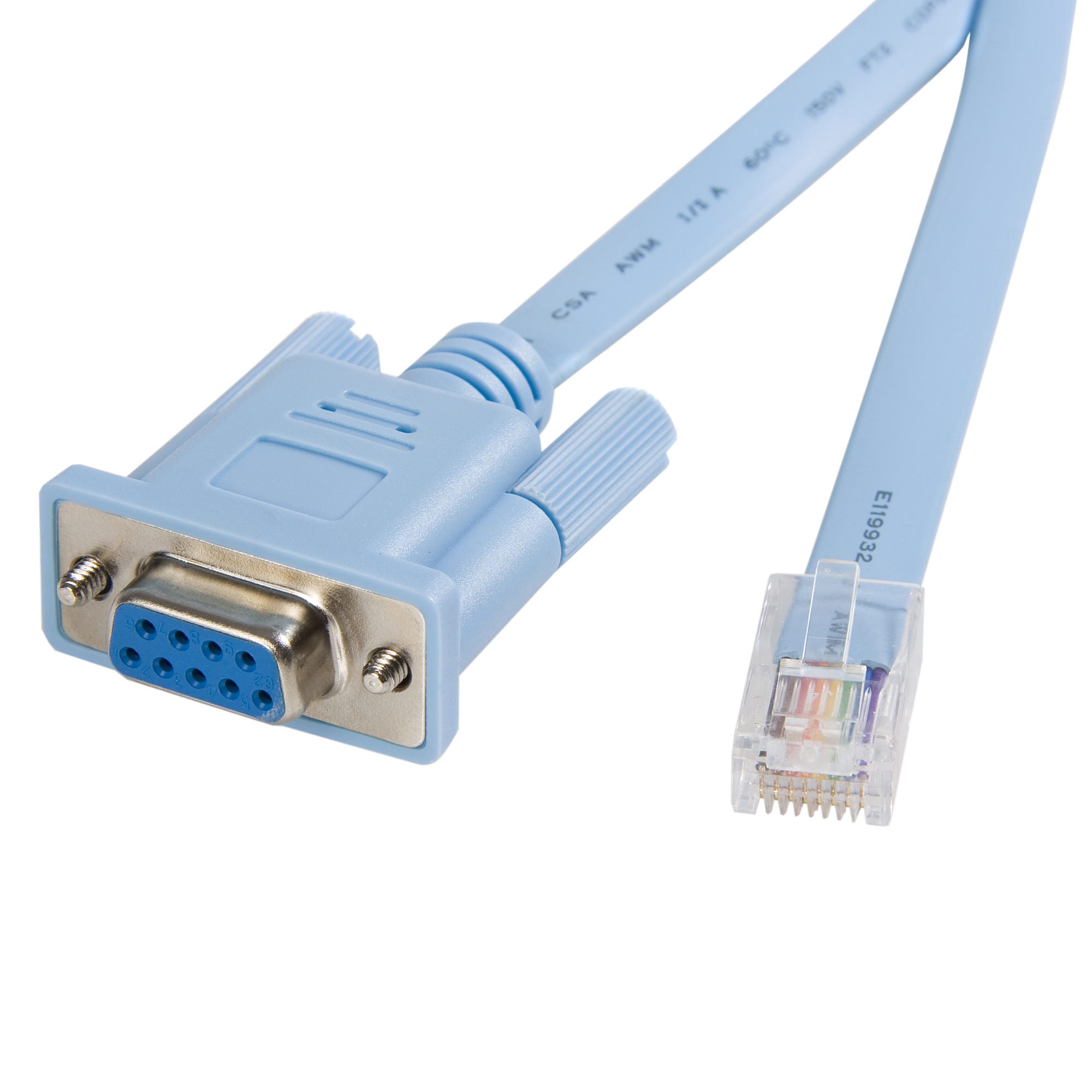 StarTech 6 ft RJ45 to DB9 Cisco Console Management Router Cable - M/F Serial Console Cable (DB9CONCABL6) - Serial cable - RJ-45 (M) to DB-9 (F) - 1.8 m - blue - for P/N: EC1S952, EC2S952, IES101002SFP