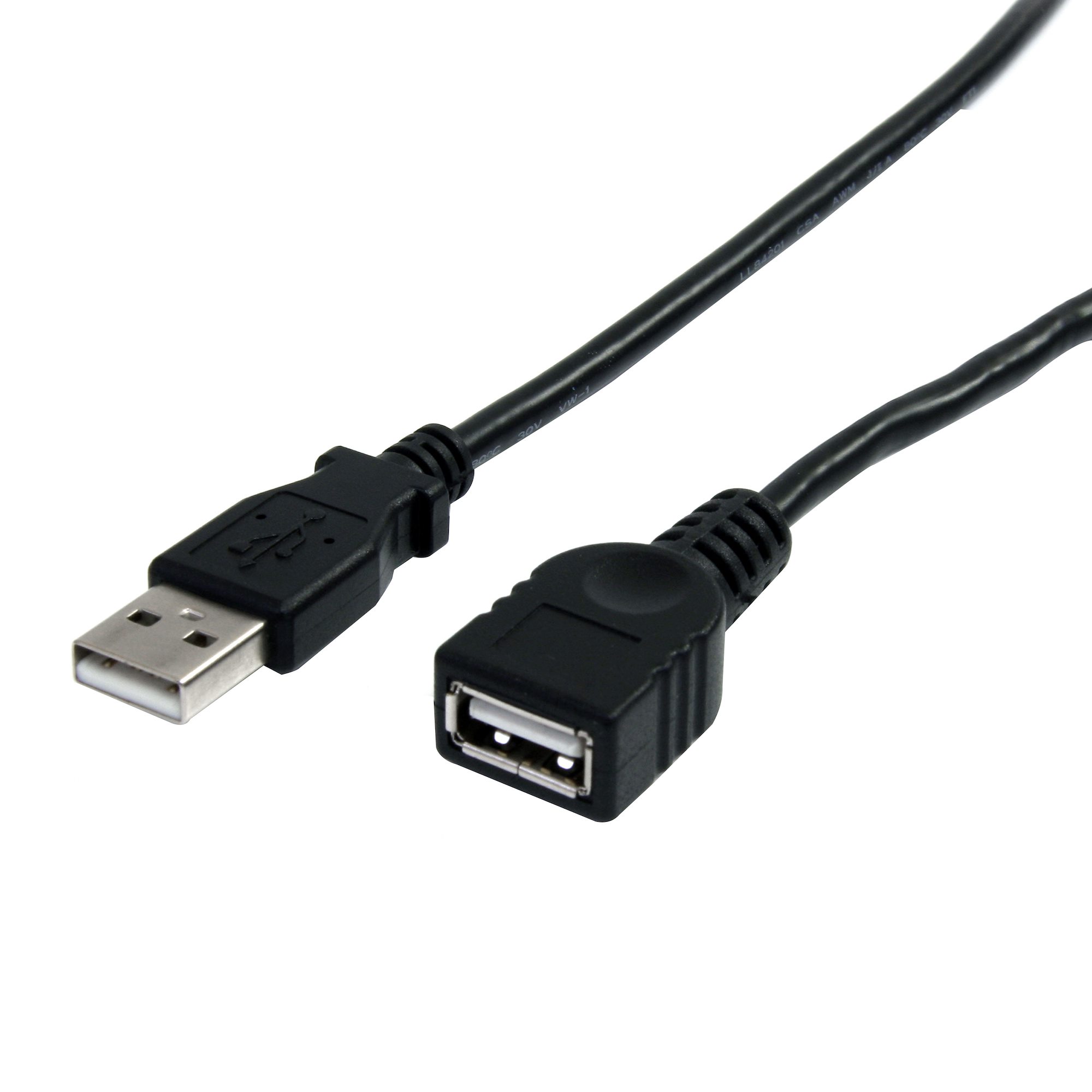 StarTech 3 ft Black USB 2.0 Extension Cable A to A - M/F - 3 ft USB A to A Extension Cable - 3ft USB 2.0 Extension cord (USBEXTAA3BK) - USB extension cable - USB (M) to USB (F) - USB 2.0 - 91 cm - black - for P/N: 35FCREADBK3, ICUSB2321F, ICUSB232V2, LTUB