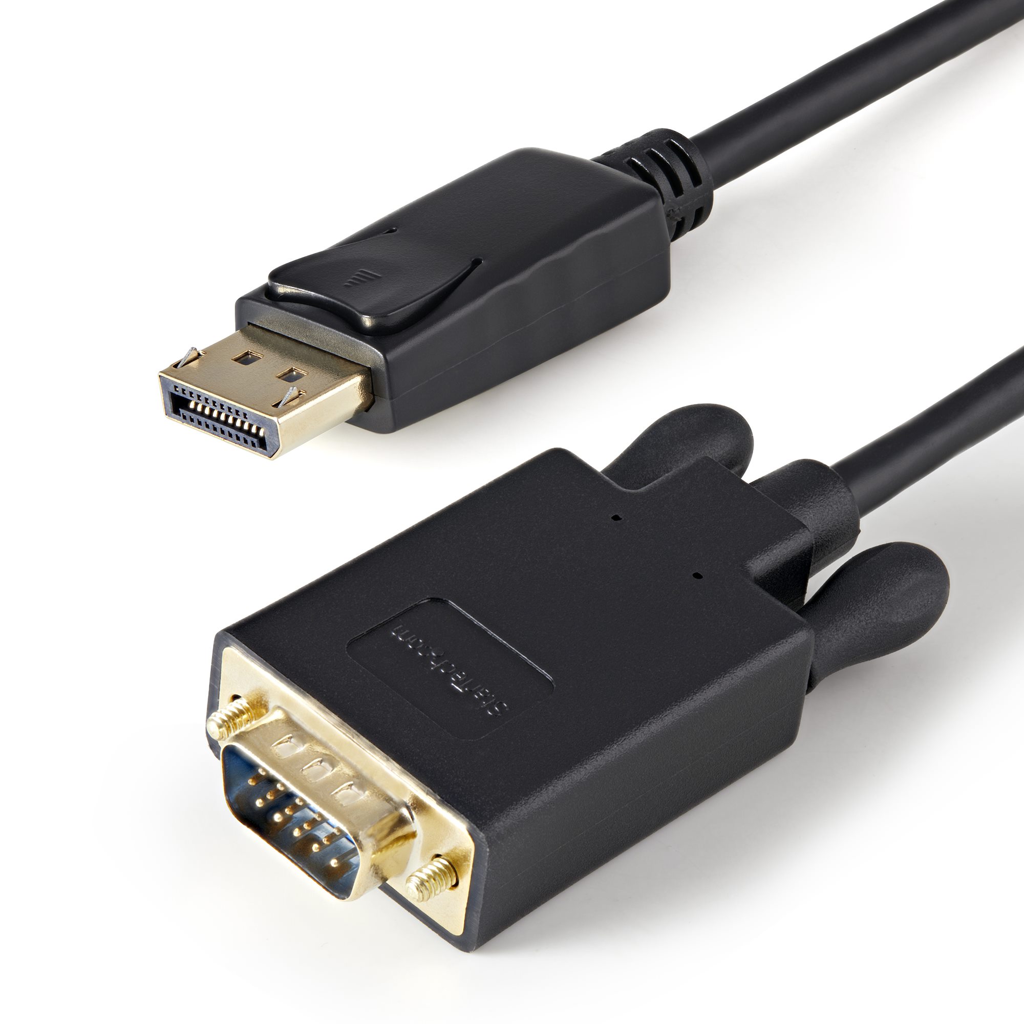 StarTech 3ft DisplayPort to VGA Adapter Cable - 1920x1200 - Active DisplayPort (DP) Computer or Laptop to VGA Monitor or TV Display (DP2VGAMM3B) - Adapter cable - DisplayPort (M) latched to HD-15 (VGA) (M) - DisplayPort 1.2 - 1 m - active, 2048 x 1280 sup