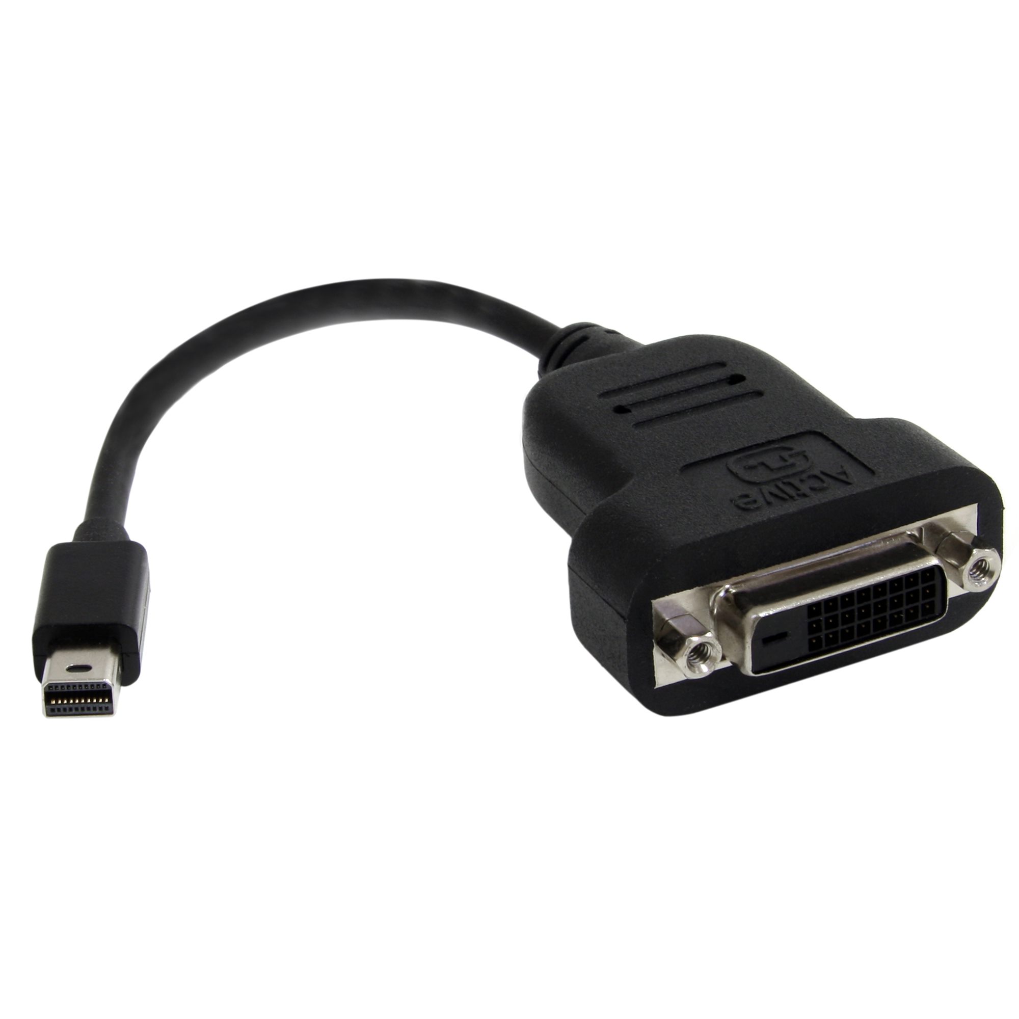 StarTech Mini DisplayPort to DVI Adapter - 1080p - Single Link - Active - Mini DP (Thunderbolt) to DVI Monitor Adapter (MDP2DVIS) - DVI adapter - dual link - Mini DisplayPort (M) to DVI-D (F) - 20 cm - black