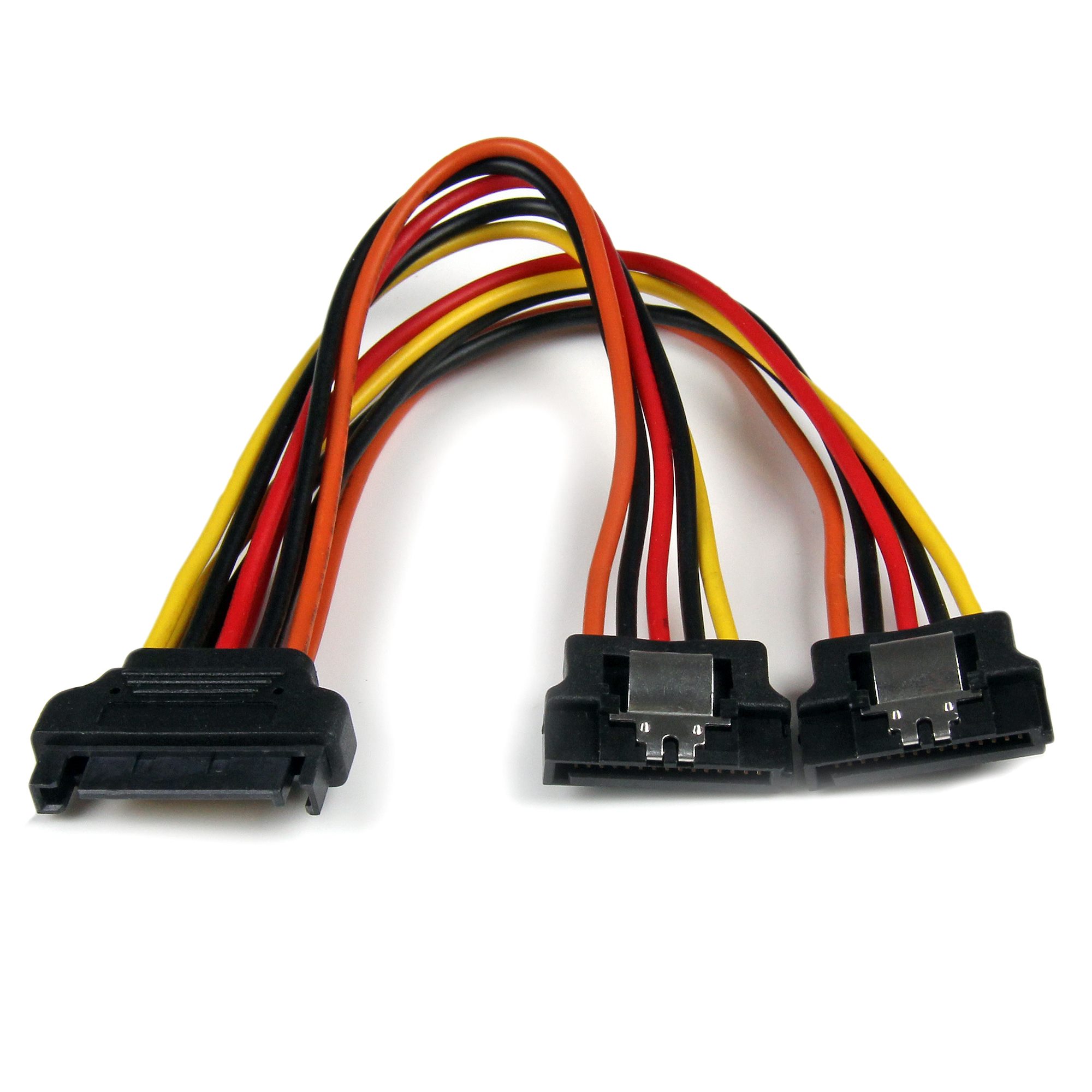 StarTech 6in Latching SATA Power Y Splitter Cable Adapter - M/F - 6 inch Serial ATA Power Cable Splitter - SATA Power Y Cable Adapter - Power splitter - SATA power (M) to SATA power (F) - 15.24 cm - latched - for P/N: HSB13SATSASB, HSB1SATSASBA, HSB1SATSA