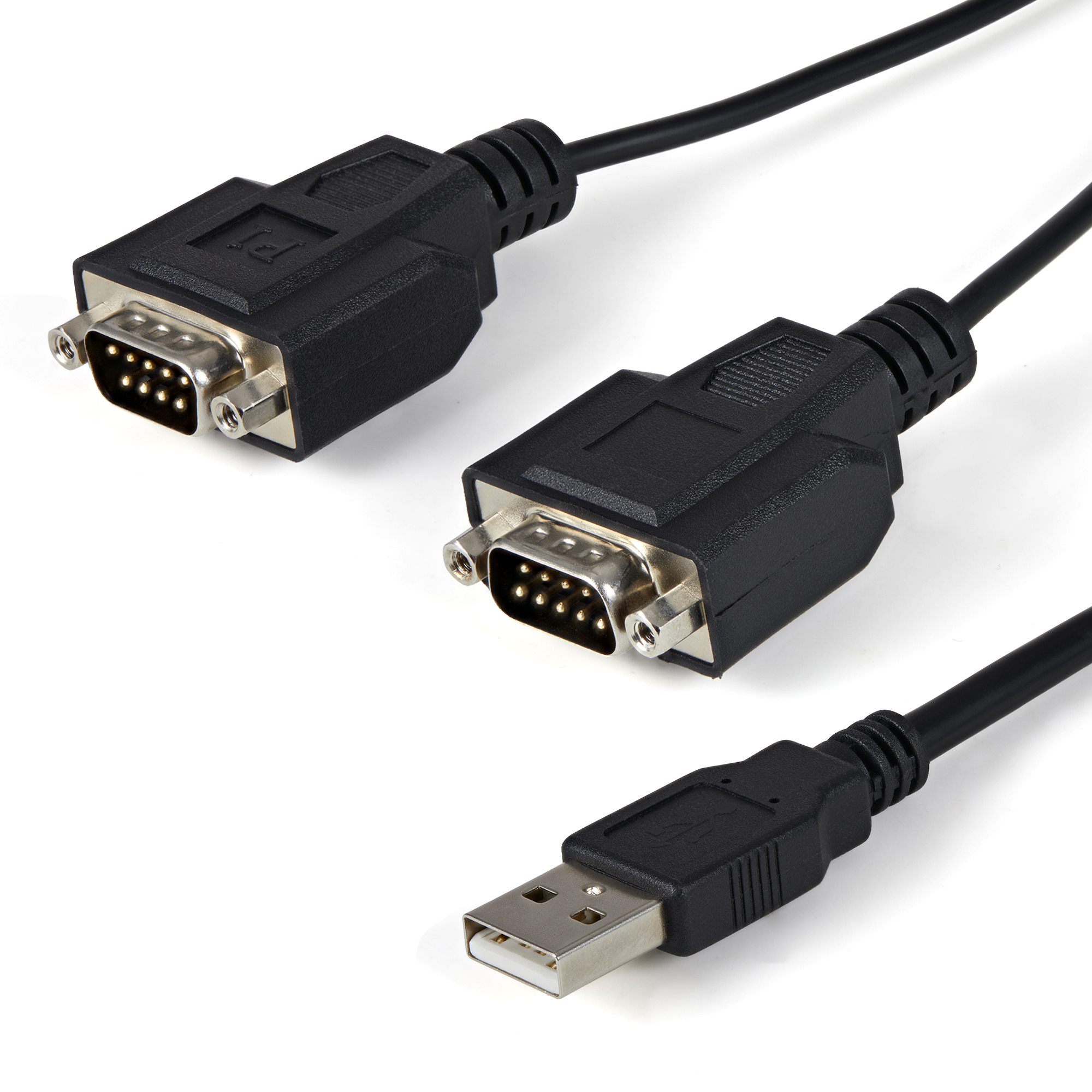 Startech USB to Serial Adapter - 2 Port - COM Port Retention - FTDI - USB to RS232 Adapter Cable - USB to Serial Converter (ICUSB2322F) - Serial adapter - USB - RS-232 x 2 - black