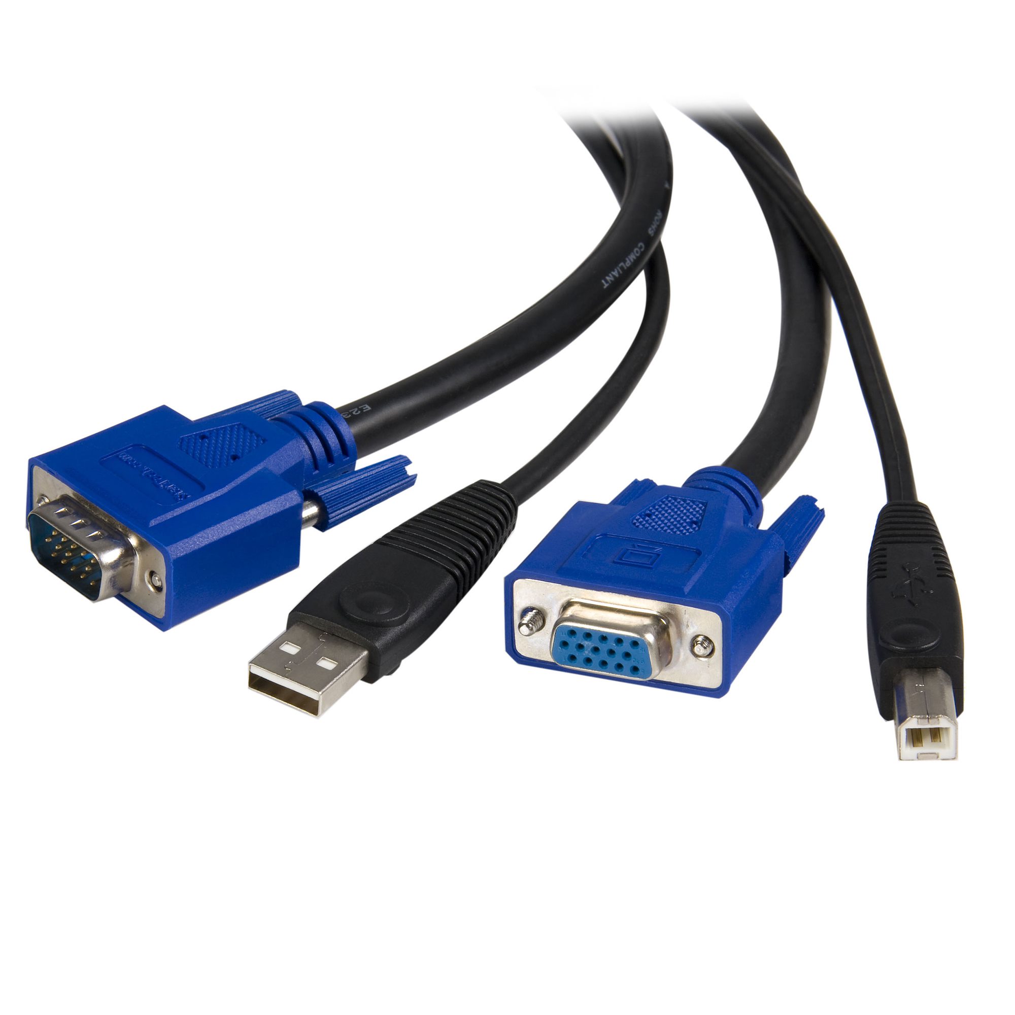 StarTech 2-in-1 USB KVM Cable - Keyboard / video / mouse / USB cable - HD-15 (VGA), USB Type B (M) to USB, HD-15 (VGA) - 6 ft - SVUSB2N1_6 - Keyboard / video / mouse / USB cable - HD-15 (VGA), USB Type B (M) to USB, HD-15 (VGA) - 1.8 m - for P/N: RKCOND17