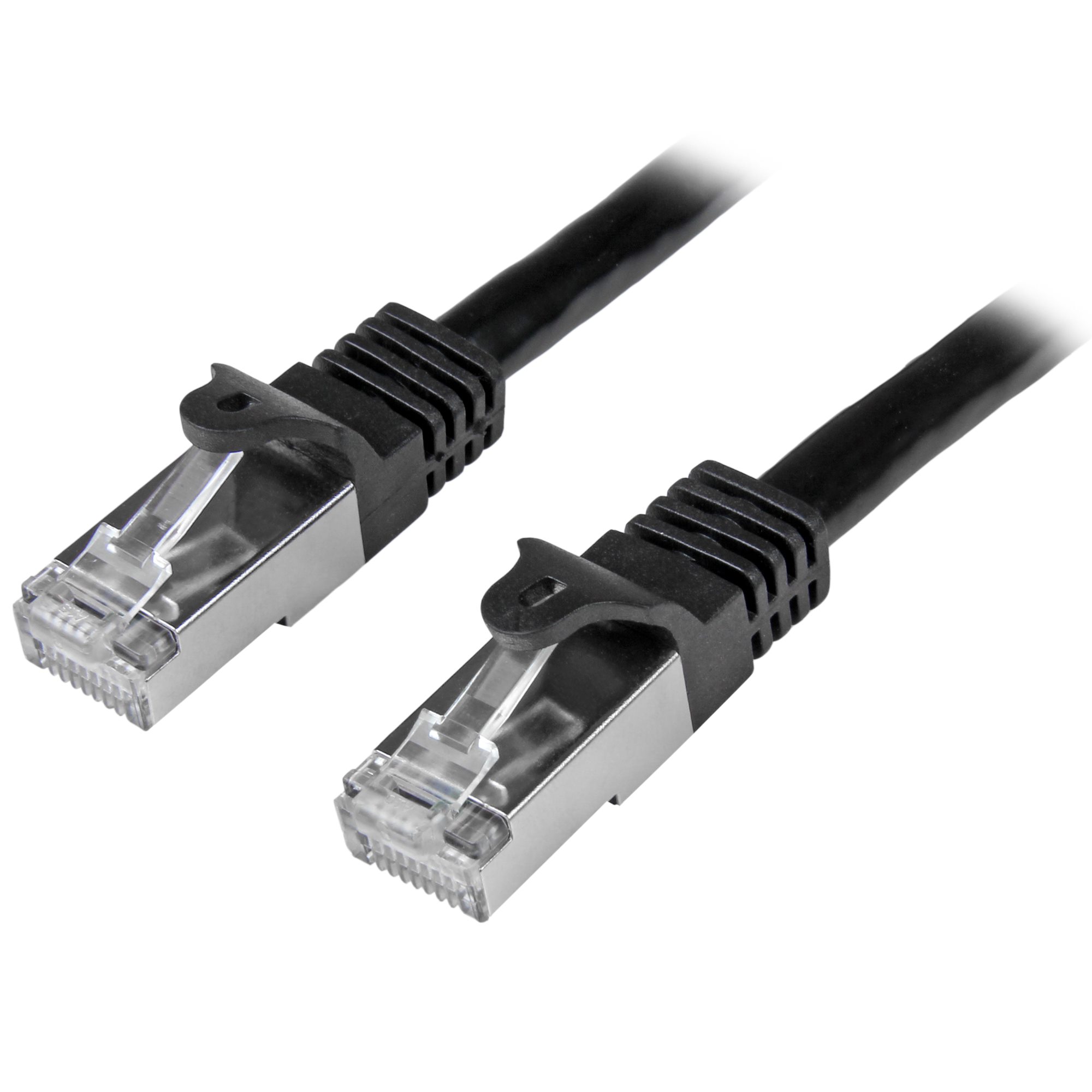 Startech 5m CAT6 Ethernet Cable, 10 Gigabit Shielded Snagless RJ45 100W PoE Patch Cord, CAT 6 10GbE SFTP Network Cable w/Strain Relief, Black, Wiring is UL Certified/TIA - Category 6 - 26AWG (N6SPAT5MBK) - Patch cable - RJ-45 (M) to RJ-45 (M) - 5 m - SFTP