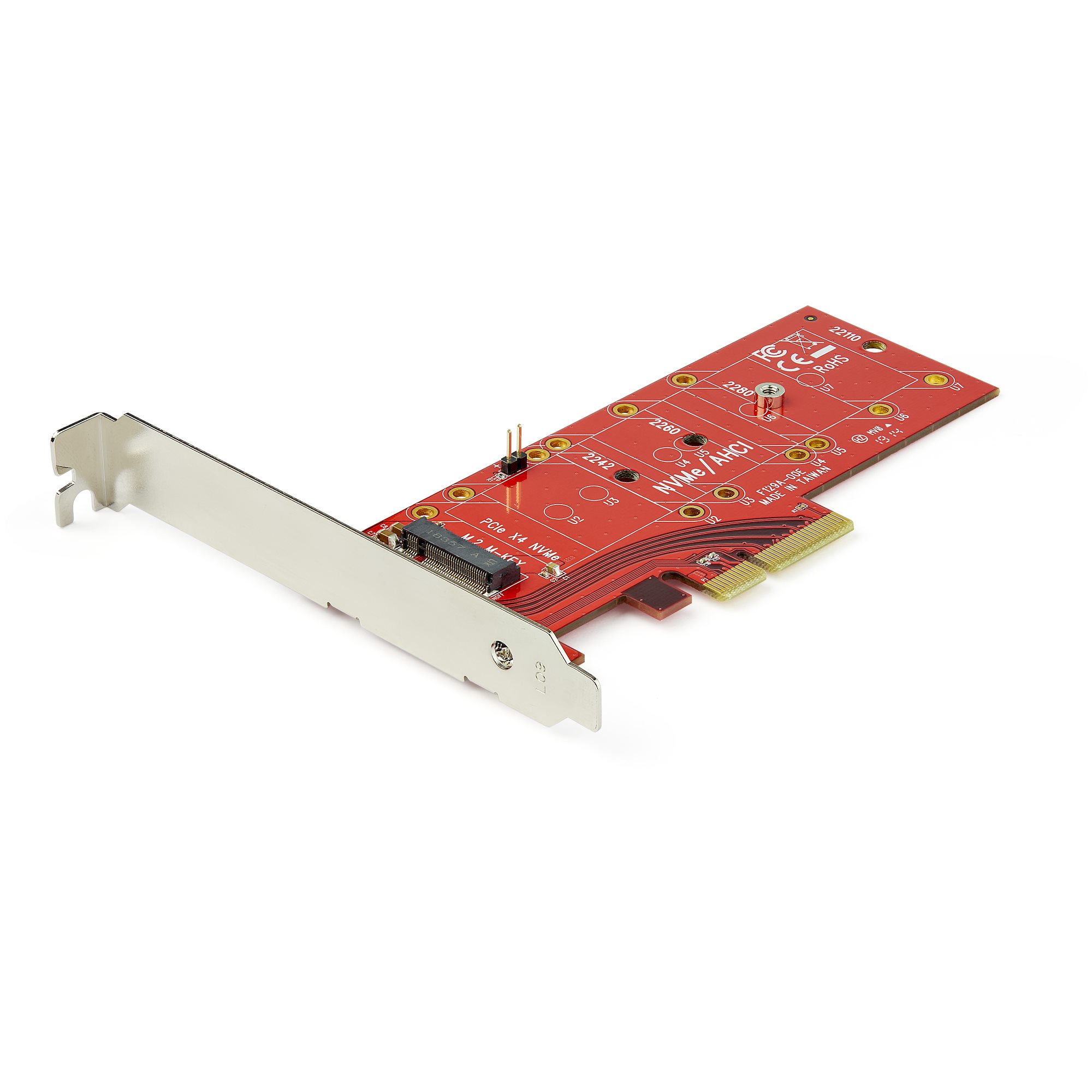 Startech M2 PCIe SSD Adapter - x4 PCIe 3.0 NVMe / AHCI / NGFF / M-Key - Low Profile and Full Profile - SSD PCIe M.2 Adapter (PEX4M2E1) - Interface adapter - M.2 - Expansion Slot to M.2 - M.2 Card - PCIe x4 - red - for P/N: BNDTB10GI, BNDTB210GSFP, BNDTB31