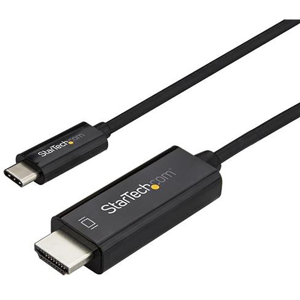 Startech 3ft (1m) USB C to HDMI Cable, 4K 60Hz USB Type C to HDMI 2.0 Video Adapter Cable, Thunderbolt 3 Compatible, Laptop to HDMI Monitor/Display, DP 1.2 Alt Mode HBR2 Cable, Black - 4K USB-C Video Cable (CDP2HD1MBNL) - Adapter cable - USB-C male to HDM