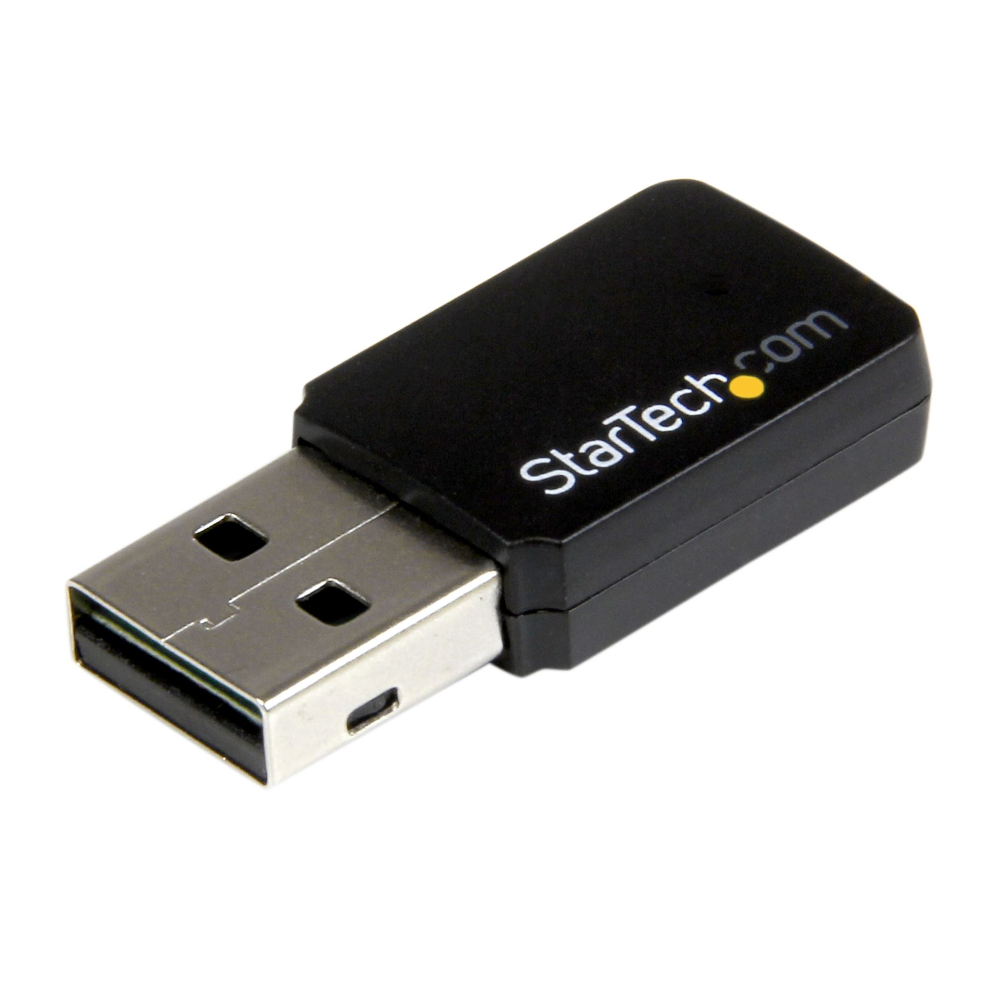 Startech USB 2.0 AC600 Mini Dual Band Wireless-AC Network Adapter - 1T1R 802.11ac WiFi Adapter - 2.4GHz / 5GHz USB Wireless (USB433WACDB) - Network adapter - USB 2.0 - Wi-Fi 5 - black