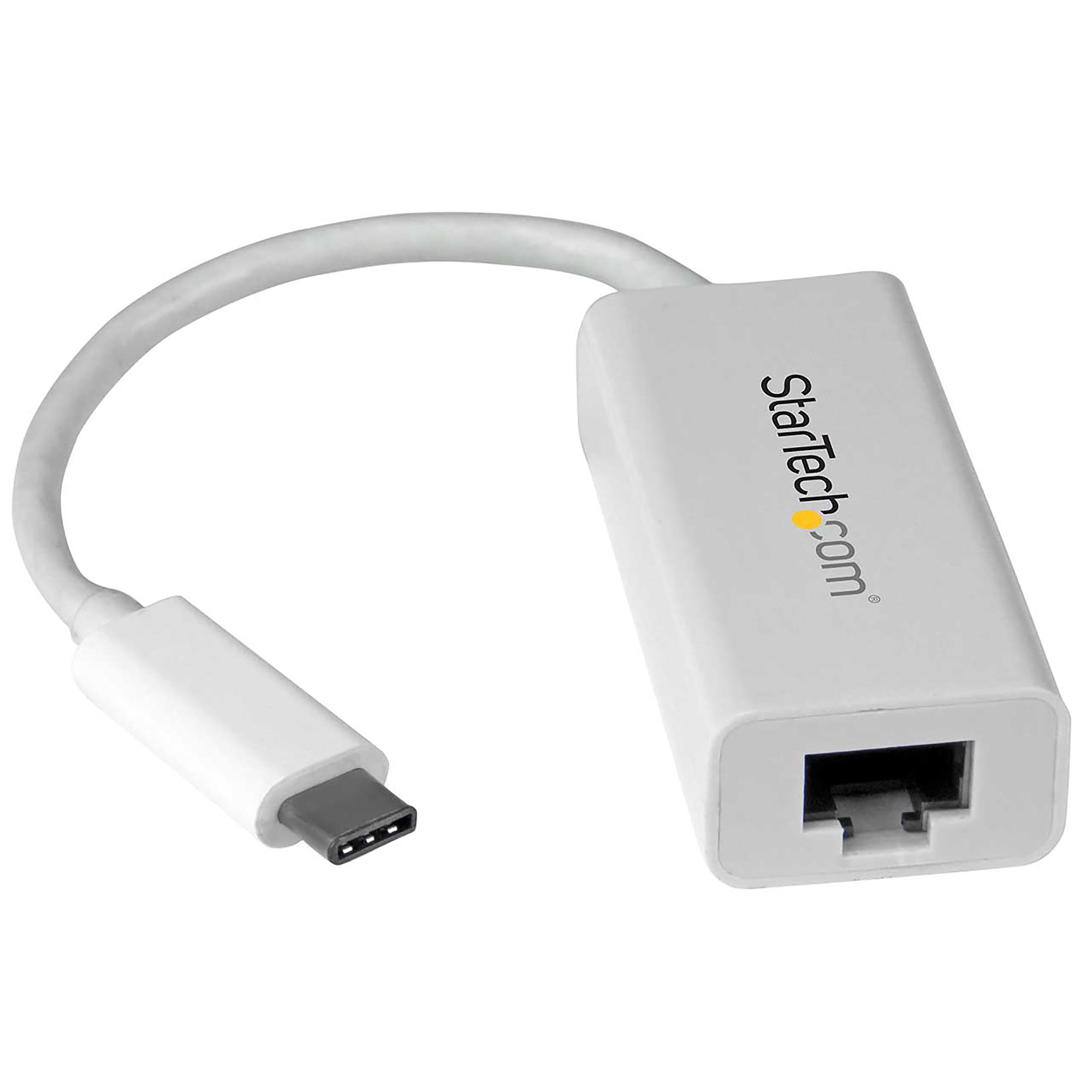 Startech USB C to Gigabit Ethernet Adapter - White - USB 3.1 to RJ45 LAN Network Adapter - USB Type C to Ethernet (US1GC30W) - Network adapter - USB-C - Gigabit Ethernet - white