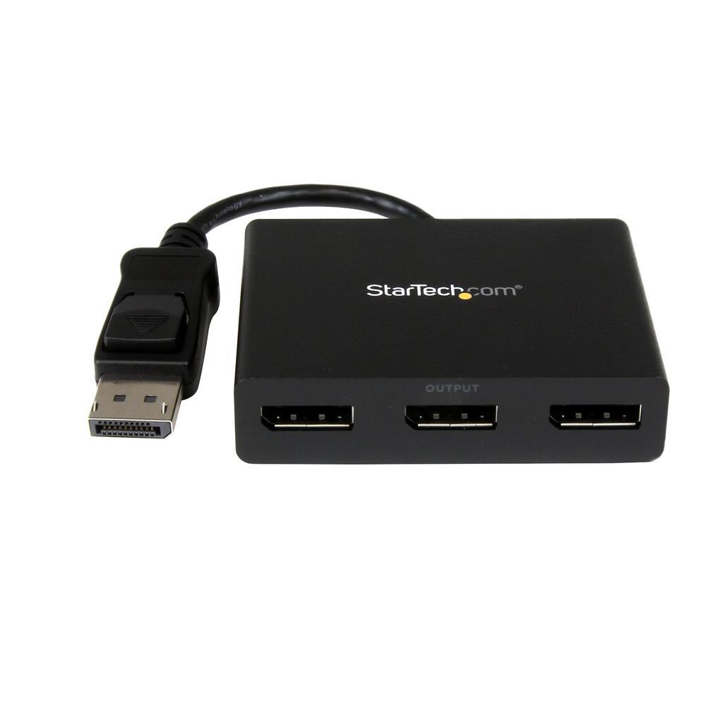 Startech 3-Port Multi Monitor Adapter, DisplayPort 1.2 MST Hub, Dual 4K 30Hz & 1x 1080p, Video Splitter for Extended Desktop Mode on Windows PCs Only, DP to 3x DP Monitors MST Hub - Multi Stream Transport (MSTDP123DP) - Video splitter - desktop - AC 100/2