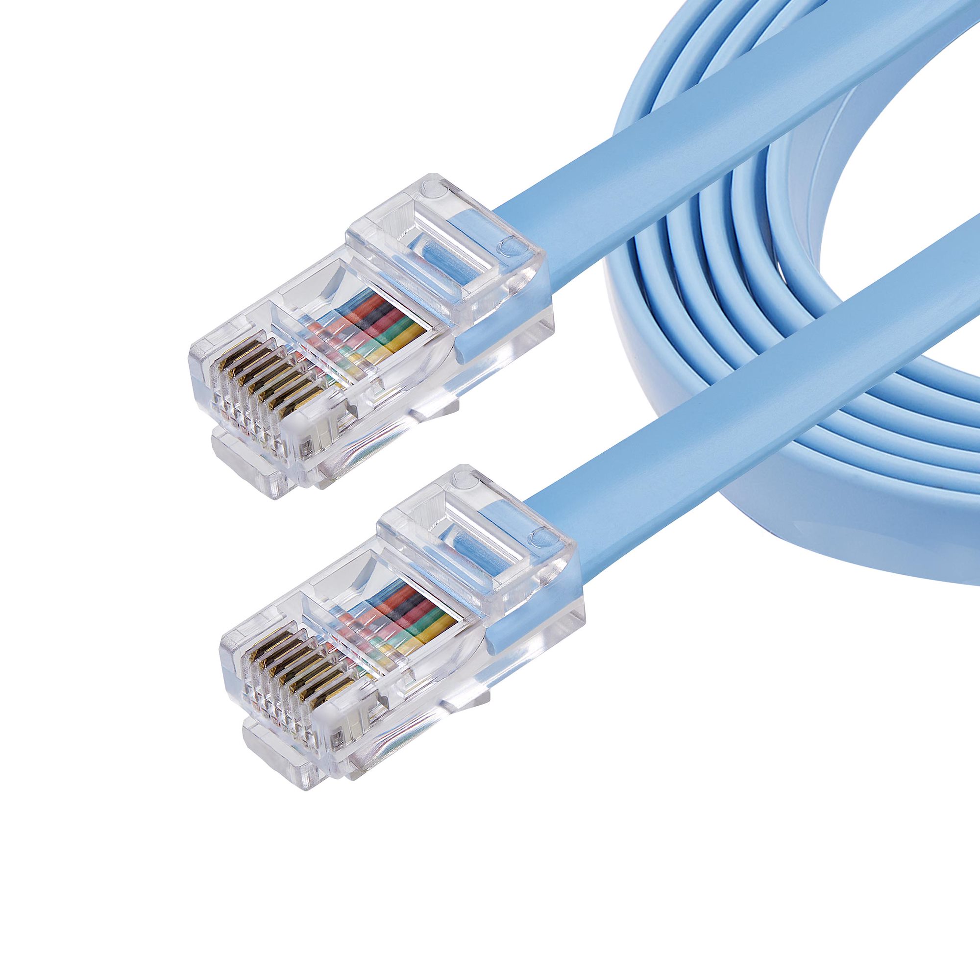 Startech Cisco Console Rollover Cable - RJ45 Ethernet - Network cable - RJ-45 (M) to RJ-45 (M) - 6 ft - molded, flat - blue - ROLLOVERMM6 - Network cable - RJ-45 (M) to RJ-45 (M) - 1.8 m - molded, flat - blue