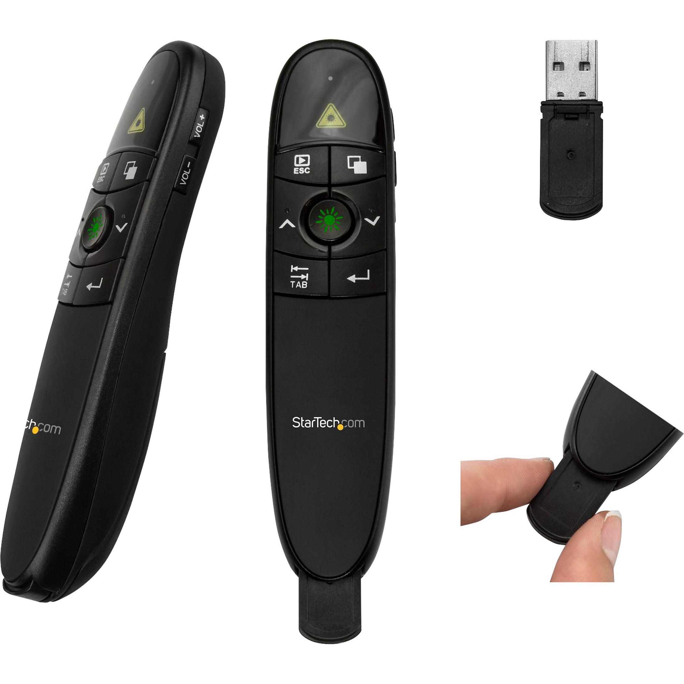 Startech Wireless Presentation Remote with Red Laser Pointer - 90 ft. - PowerPoint Presentation Clicker for Mac & Windows (PRESREMOTE) - Presentation remote control - RF