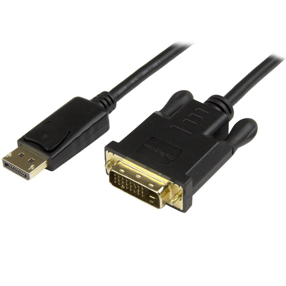 StarTech DisplayPort to DVI Converter Cable - DP to DVI Adapter - 3ft - 1920x1200 (DP2DVI2MM3) - Display cable - DisplayPort (M) to DVI-D (M) - 91.4 cm - black - for P/N: DK30CH2DEP, DK30CH2DEPUE