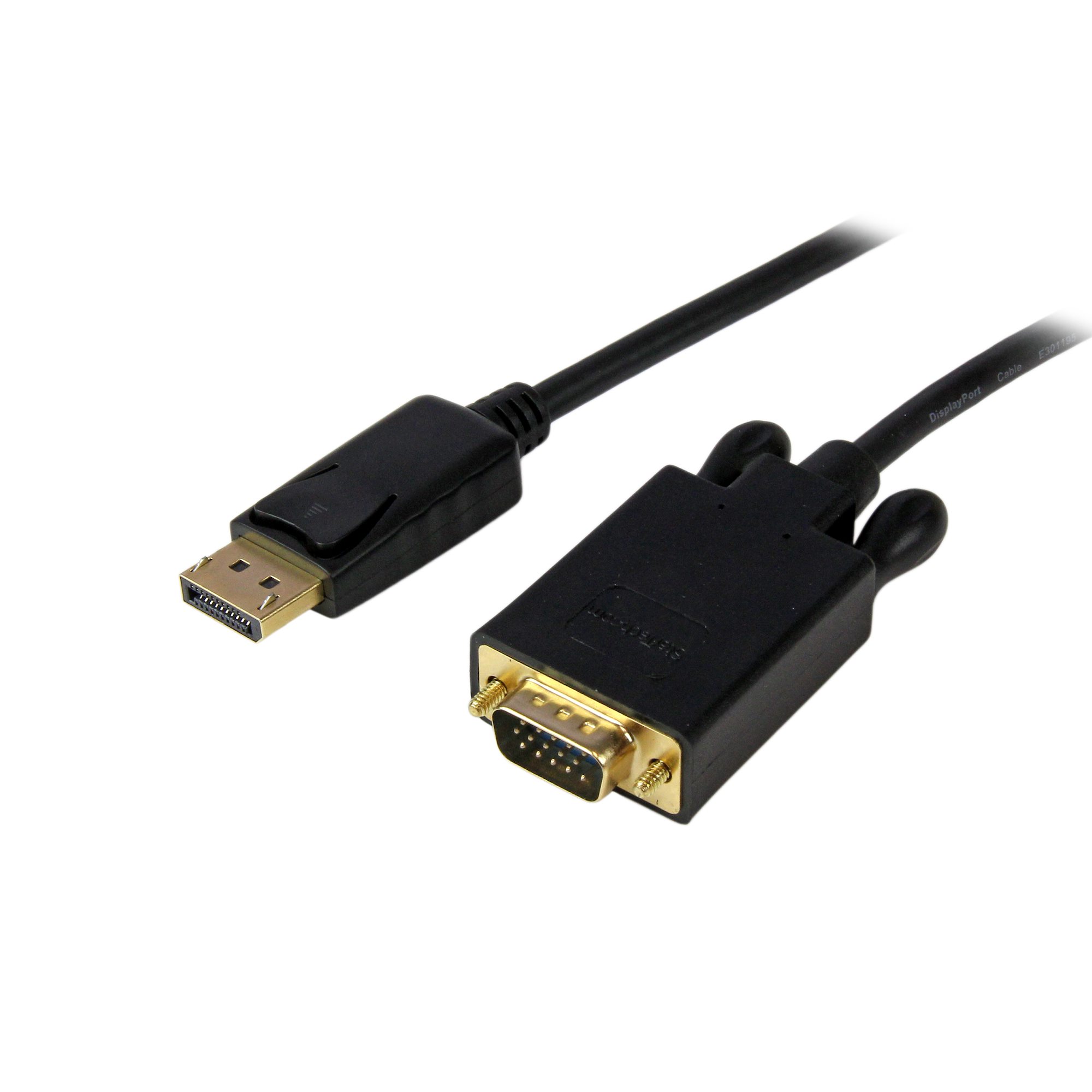 StarTech 6ft DisplayPort to VGA Cable - 1920 x 1200 - Active DP to VGA Adapter - DP to VGA Monitor Cable (DP2VGAMM6B) - DisplayPort cable - DisplayPort (M) to HD-15 (VGA) (M) - 1.83 m - latched - black