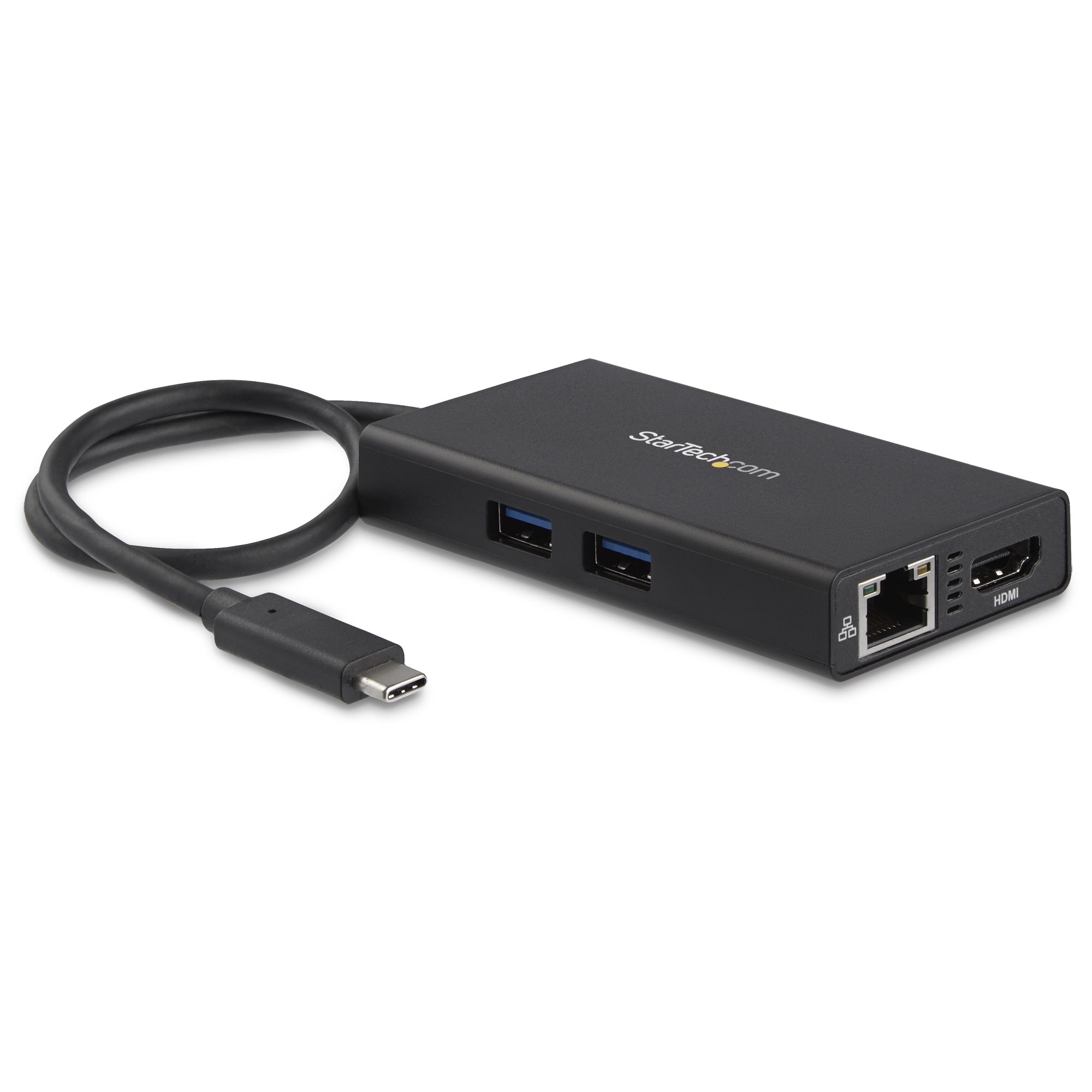 Startech USB-C Multiport Adapter, USB-C Travel Docking Station with 4K HDMI, 60W Power Delivery Pass-Through, Ethernet (GbE), 2x USB-A 3.0 Hub, Portable Mini USB Type-C Dock for Laptop - Portable USB-C Dock (DKT30CHPD) - Adapter - TAA Compliant - USB-C ma