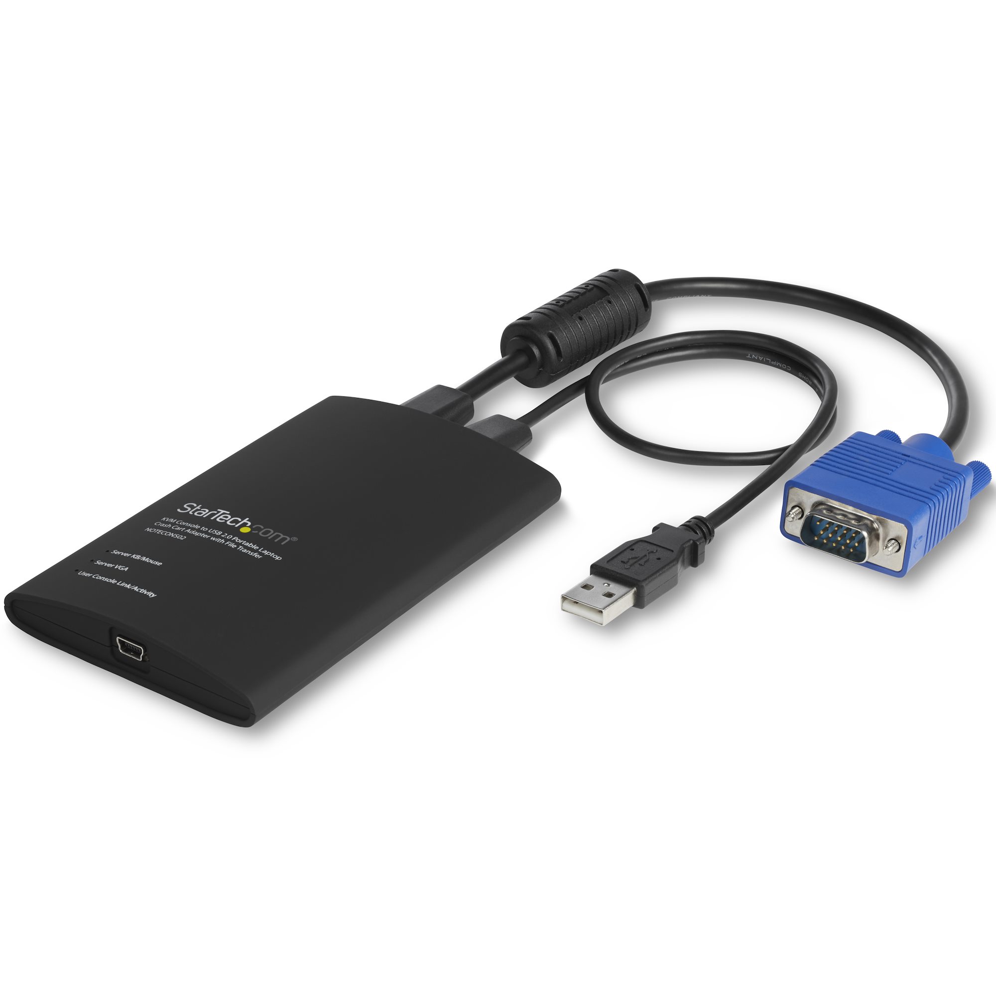Startech USB Crash Cart Adapter - File Transfer & Video - Portable Server Room Laptop to KVM Console Crash Cart (NOTECONS02) - KVM switch - 1 x KVM port(s) - 1 local user - desktop