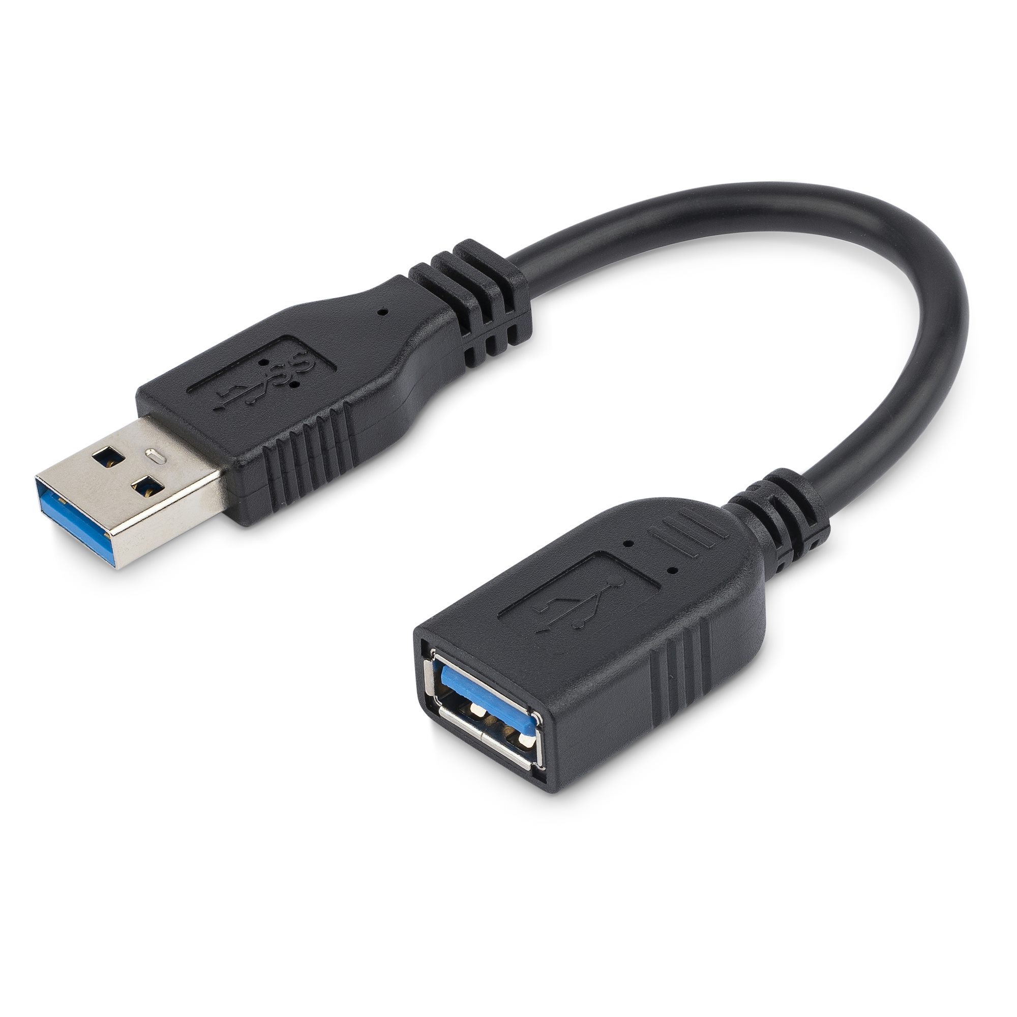 StarTech 6in Short USB 3.0 Extension Adapter Cable (USB-A Male to USB-A Female) - USB 3.1 Gen 1 (5Gbps) Port Saver Cable - Black (USB3EXT6INBK) - USB extension cable - USB Type A (F) to USB Type A (M) - USB 3.0 - 15.2 cm - molded - black - for P/N: 35FCRE