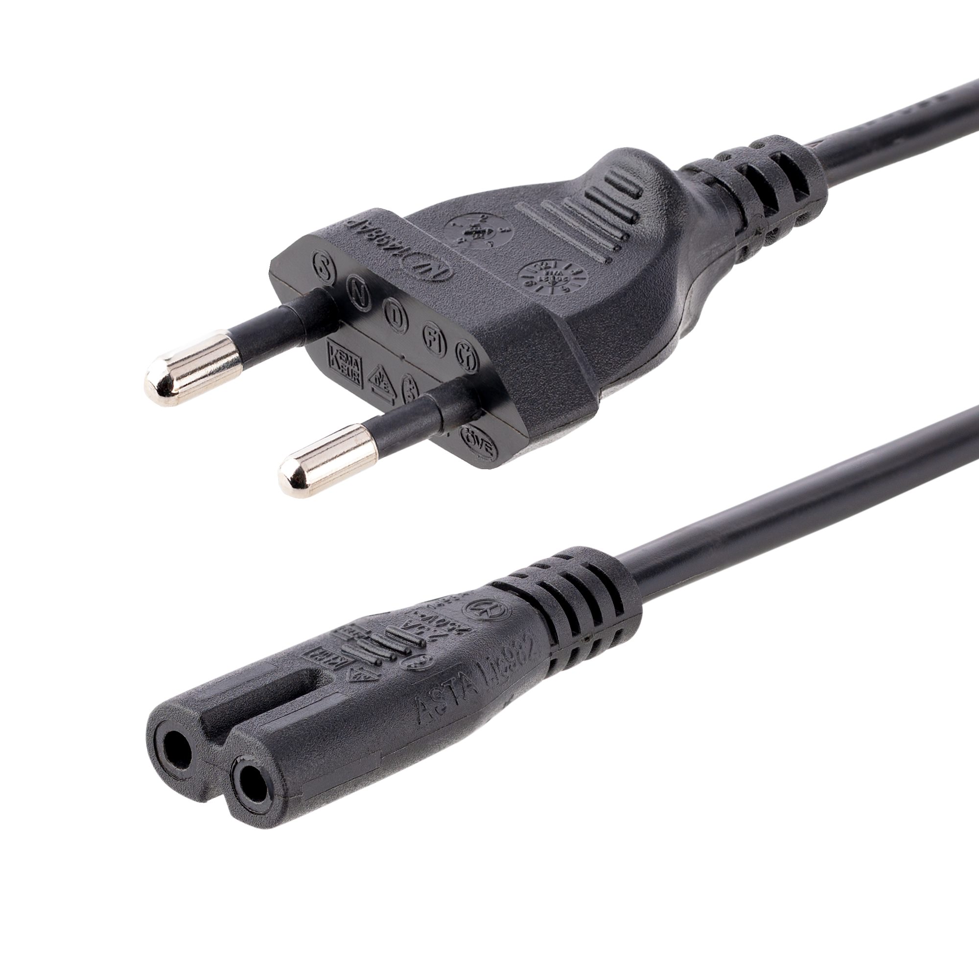StarTech 1m (3ft) Laptop Power Cord, EU Plug to C7, 2.5A 250V, 18AWG, Notebook / Laptop Replacement AC Power Cord, Printer/Power Brick Cord, Europlug to IEC 60320 C7 - Laptop Charger Cable, UL Listed - Power cable - power IEC 60320 C7 to Europlug (M) - AC