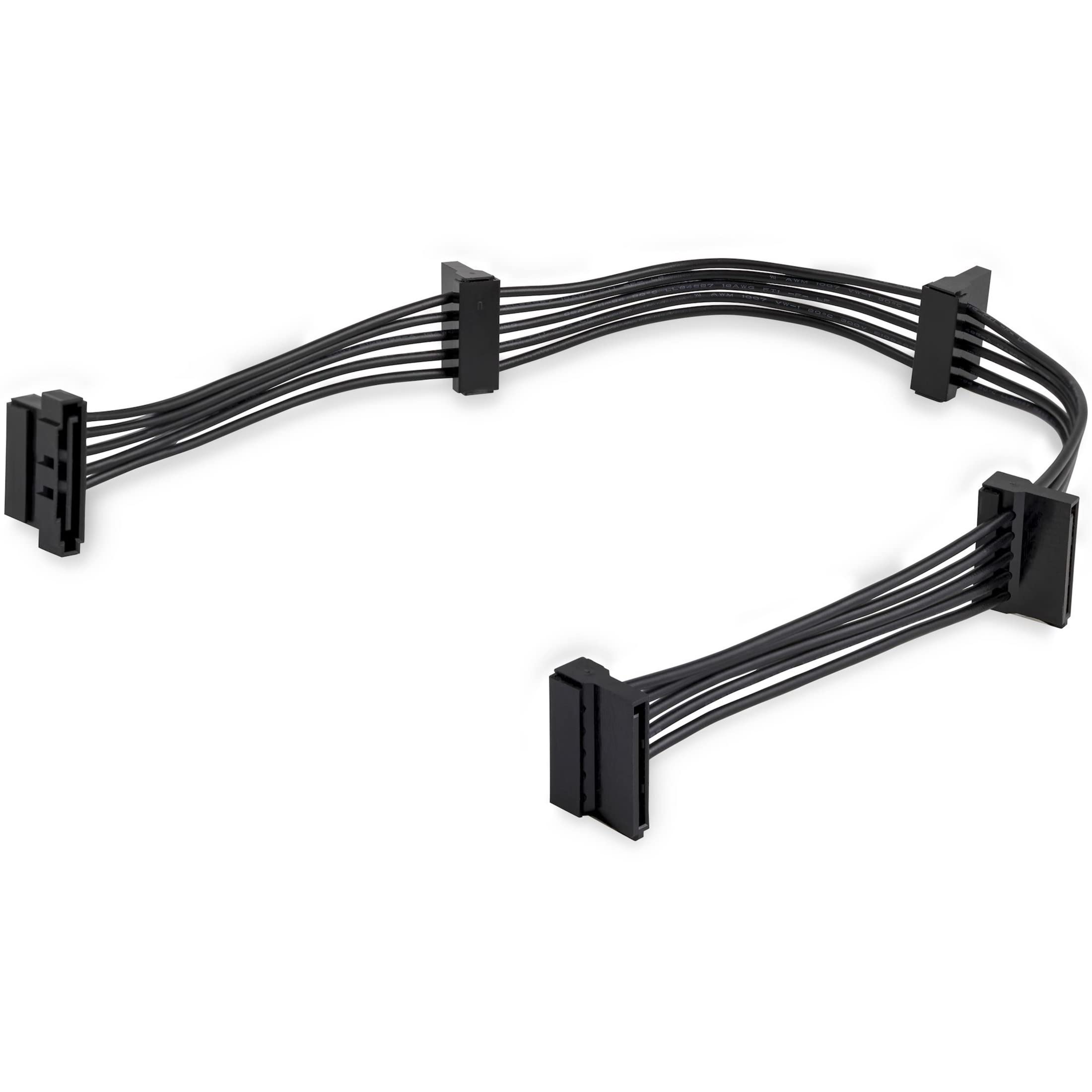 StarTech 15.7 in (400 mm) SATA Power Splitter Adapter Cable - M/F - 4x Serial ATA Power Cable Splitter (PYO4SATA) - Power splitter - SATA power (M) to SATA power (F) - 40 cm - black - for P/N: BRACKET125PT, BRACKET125PTP, BRACKET425F, PEXUSB311AC3, S251BU