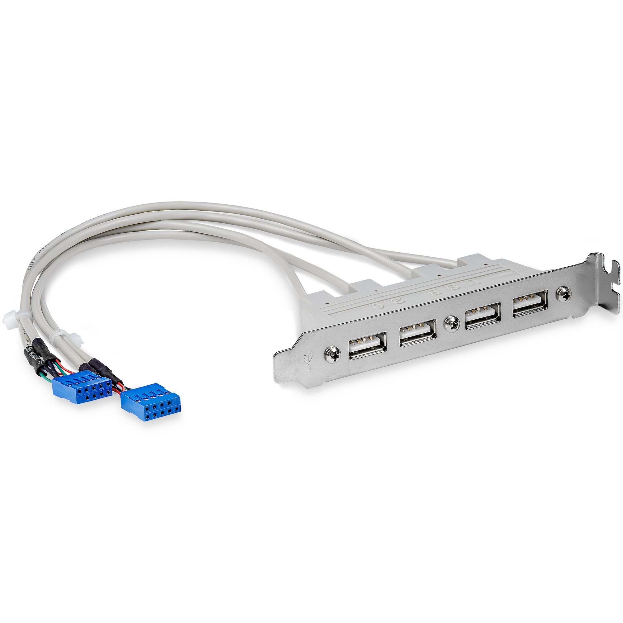 StarTech 4 Port USB A Female Slot Plate Adapter - USB panel - 4 pin USB Type A (F) (USBPLATE4) - USB panel - USB (F) to 9 pin IDC (F)