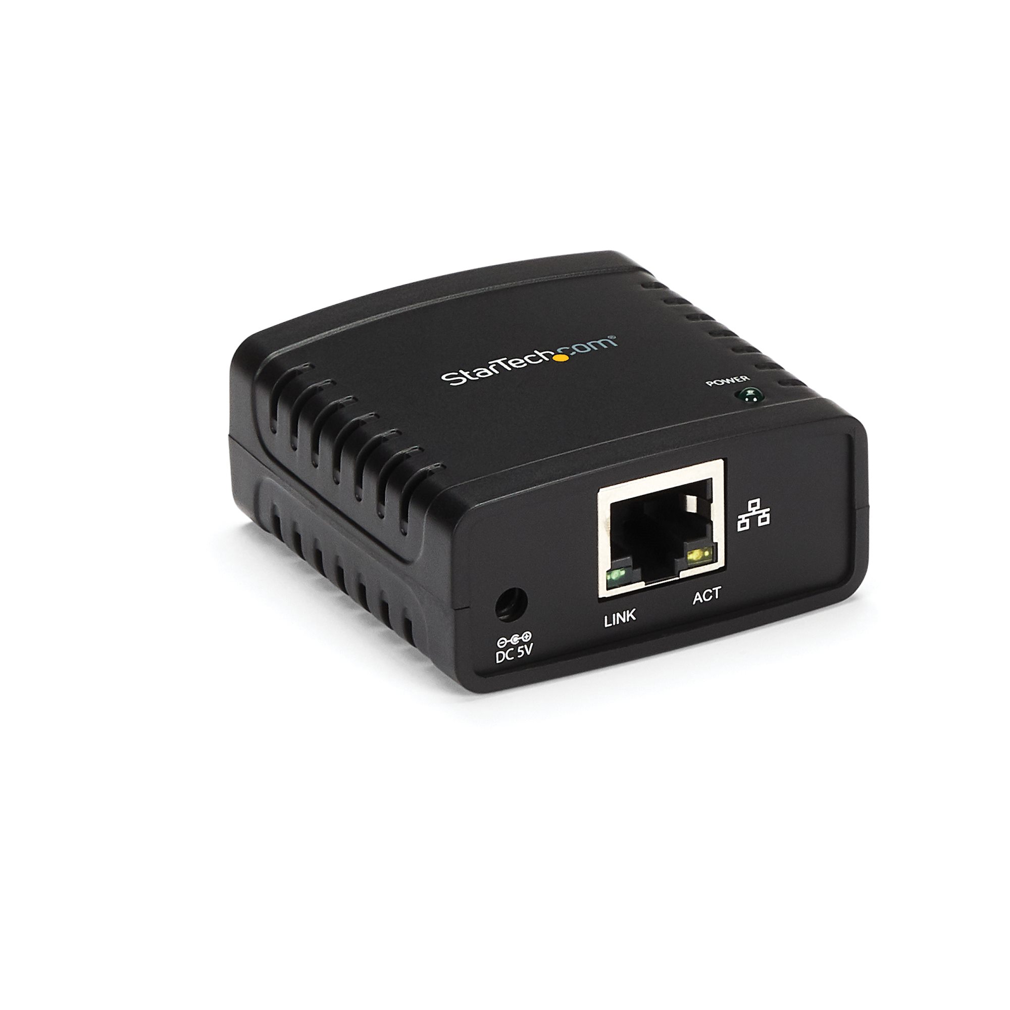 Startech 10/100Mbps Ethernet to USB 2.0 Network Print Server - Windows 10 - LPR - LAN USB Print Server Adapter (PM1115U2) - Print server - USB 2.0 - 10/100 Ethernet - black - for P/N: SVA5H2NEUA