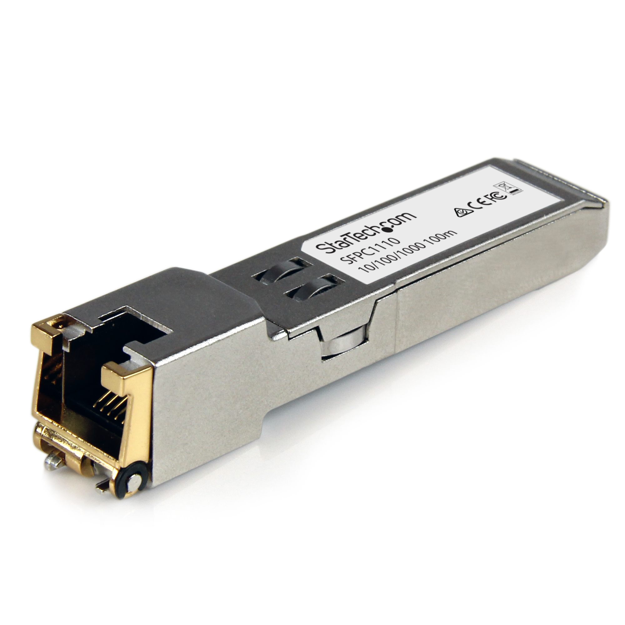 Startech Cisco SFP-GE-T Compatible SFP Module, 1000BASE-T, SFP to RJ45 Cat6/Cat5e, 10/100/1000 Mbps, RJ-45 (Copper) 100m, Cisco IE3400, IE3300, IE3200, 1000MbE Mini GBIC Transceiver - Lifetime Warranty (SFPC1110) - SFP (mini-GBIC) transceiver module - 1Gb