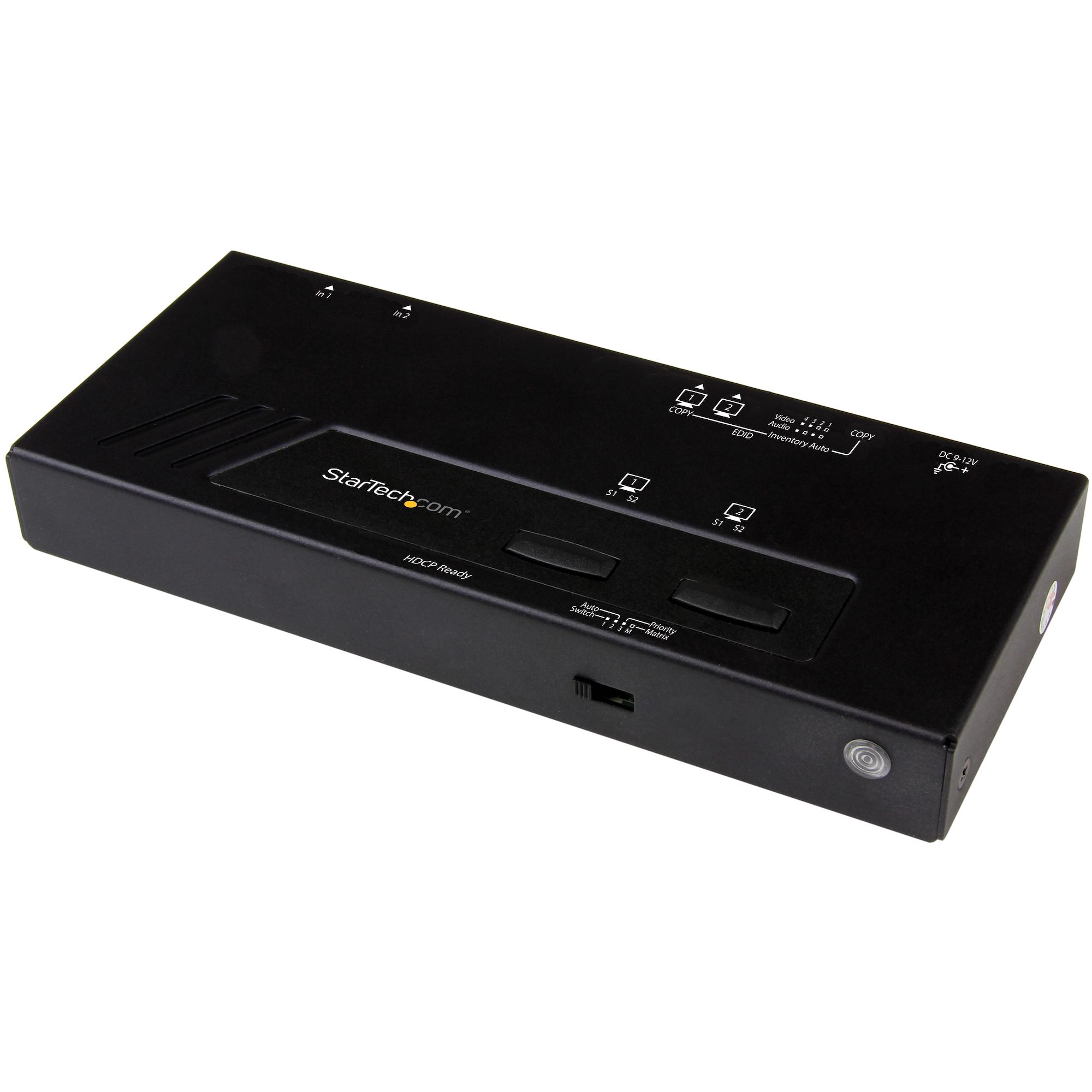 Startech 2x2 HDMI Matrix Switcher - 4K UltraHD HDMI Switch with Fast Switching, Auto-Sensing and Serial Control (VS222HD4K) - Video/audio switch - 2 x HDMI - desktop