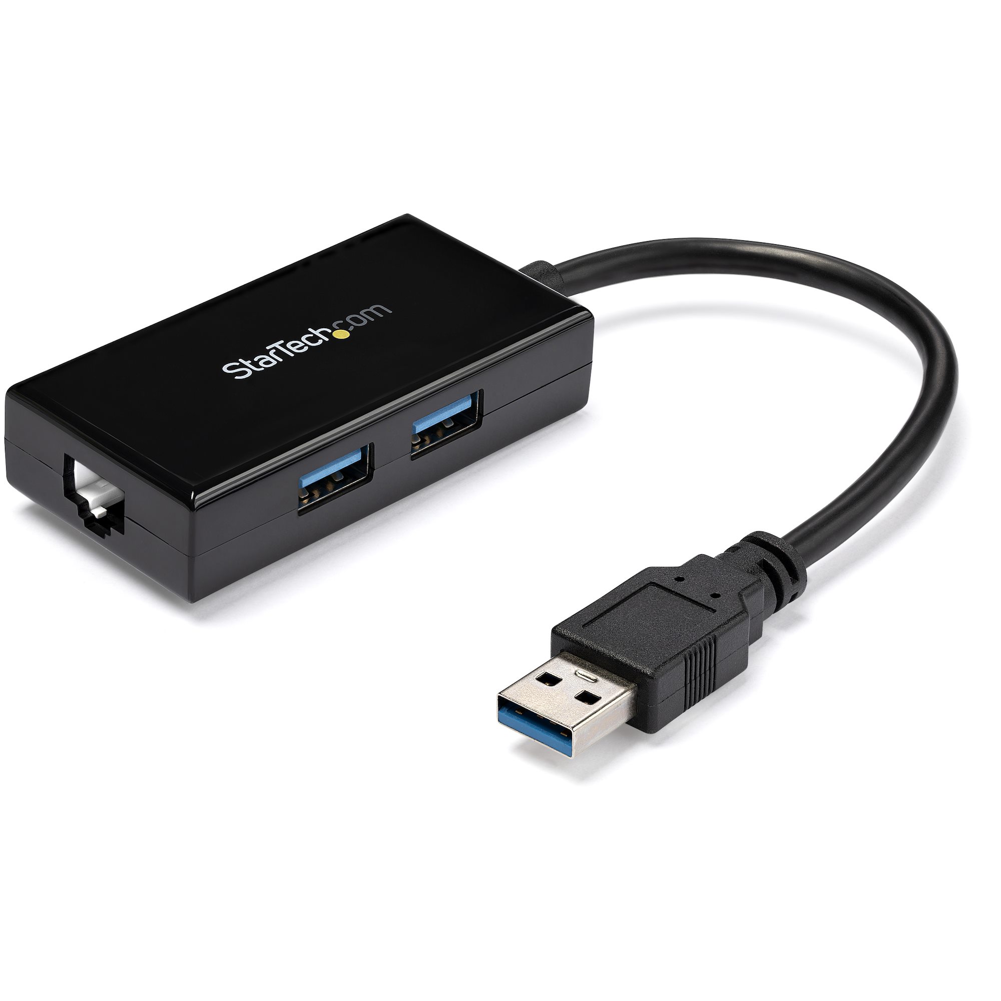 Startech 2 Port USB 3.0 Hub with Ethernet - USB 3.0 x 2 - Gigabit Ethernet Network Adapter for Windows / Mac / Chrome (USB31000S2H) - Network adapter - USB 3.0 - Gigabit Ethernet x 1 - black