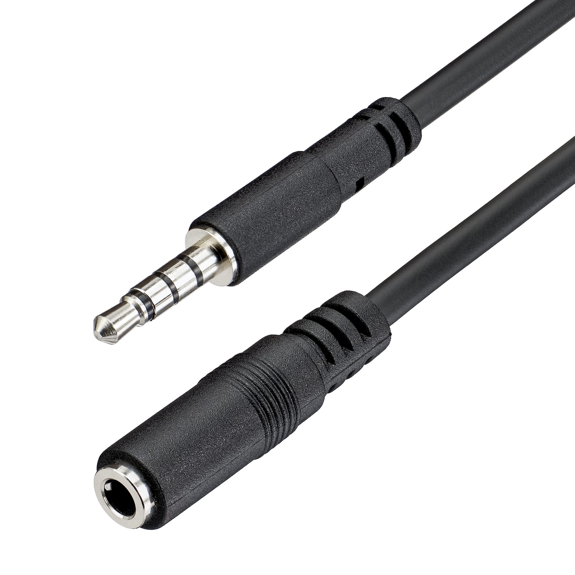 Startech 2m 3.5mm 4 Position TRRS Headset Extension Cable - M/F - audio Extension Cable for iPhone (MUHSMF2M) - Headset extension cable - 4-pole mini jack male to 4-pole mini jack female - 2 m - black - for P/N: MUYHSFMM, MUYHSMFF, MUYHSMFFADW, SV211DPUA,