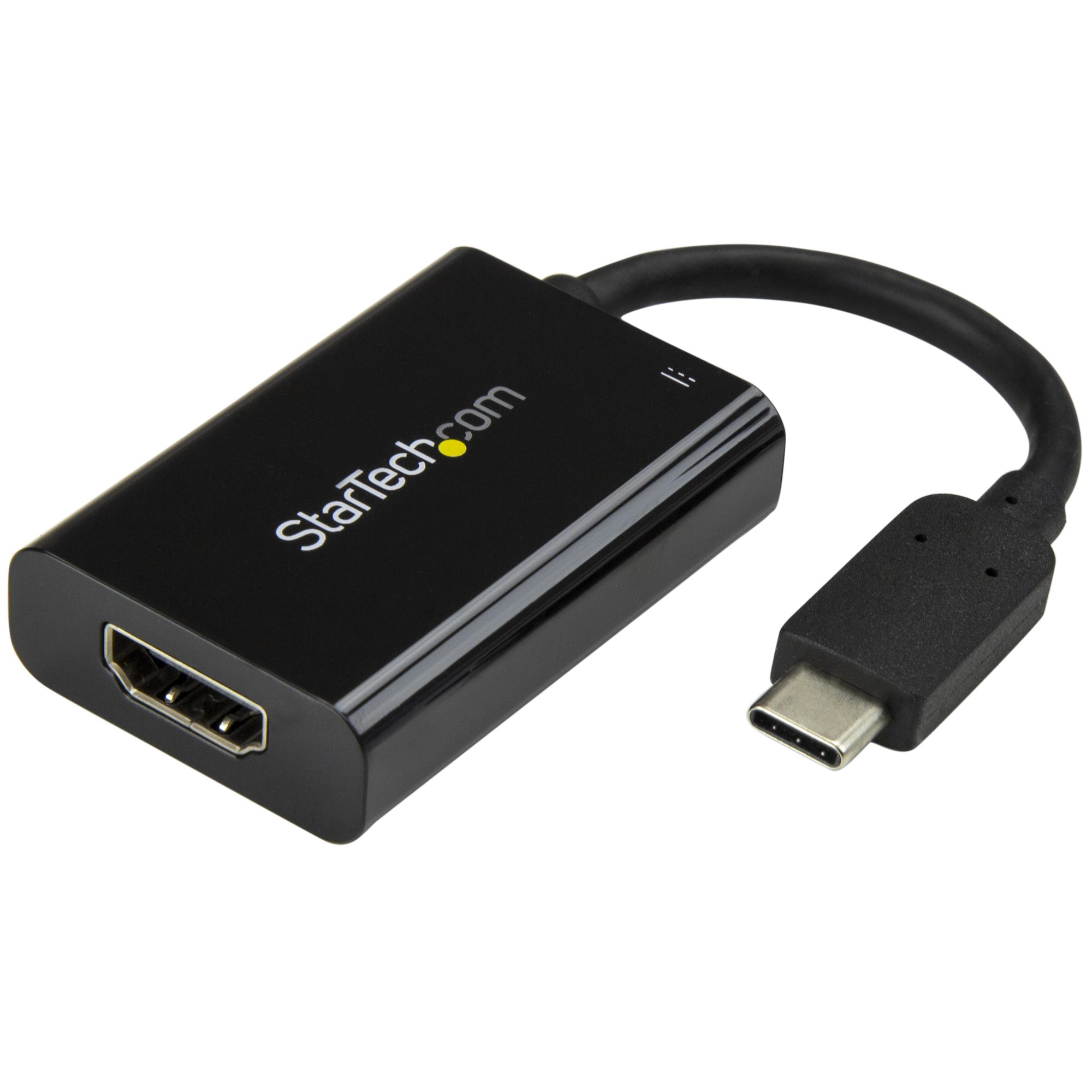 Startech USB C to HDMI 2.0 Adapter with Power Delivery, 4K 60Hz USB Type-C to HDMI Display/Monitor Video Converter, 60W PD Pass-Through Charging Port, Thunderbolt 3 Compatible, Black - USB-C Display Adapter (CDP2HDUCP) - Adapter - USB-C male to HDMI, USB-