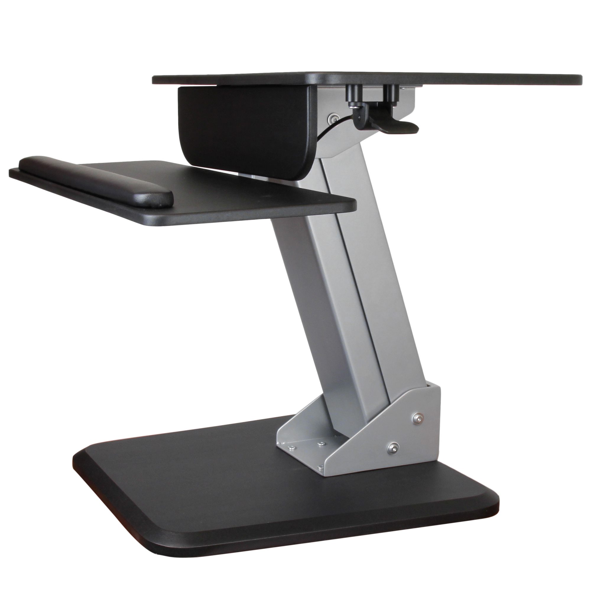 Startech Height Adjustable Standing Desk Converter - Sit Stand Desk with One-finger Adjustment - Ergonomic Desk (ARMSTS) - Mounting kit (clamp plate, keyboard tray, pneumatic arm, base, keyboard tray backing, workstation, mounting pillar, small pressure p