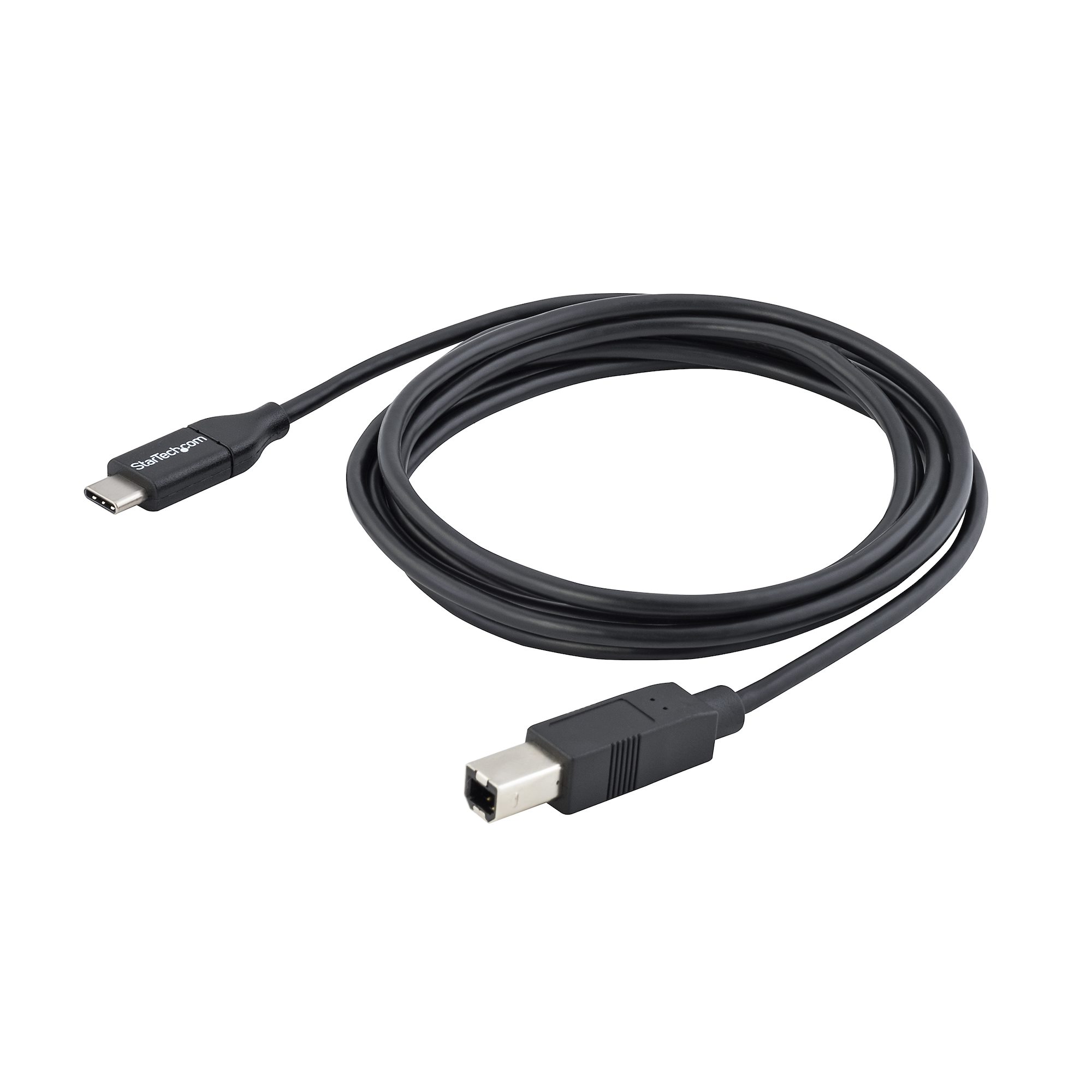 StarTech 2m 6ft USB C to USB B Cable - USB 2.0 - USB Type C Printer Cable M/M - USB 2.0 Type-C to Type-B Cable (USB2CB2M) - USB cable - USB-C (M) to USB Type B (M) - Thunderbolt 3 / USB 2.0 - 2 m - black