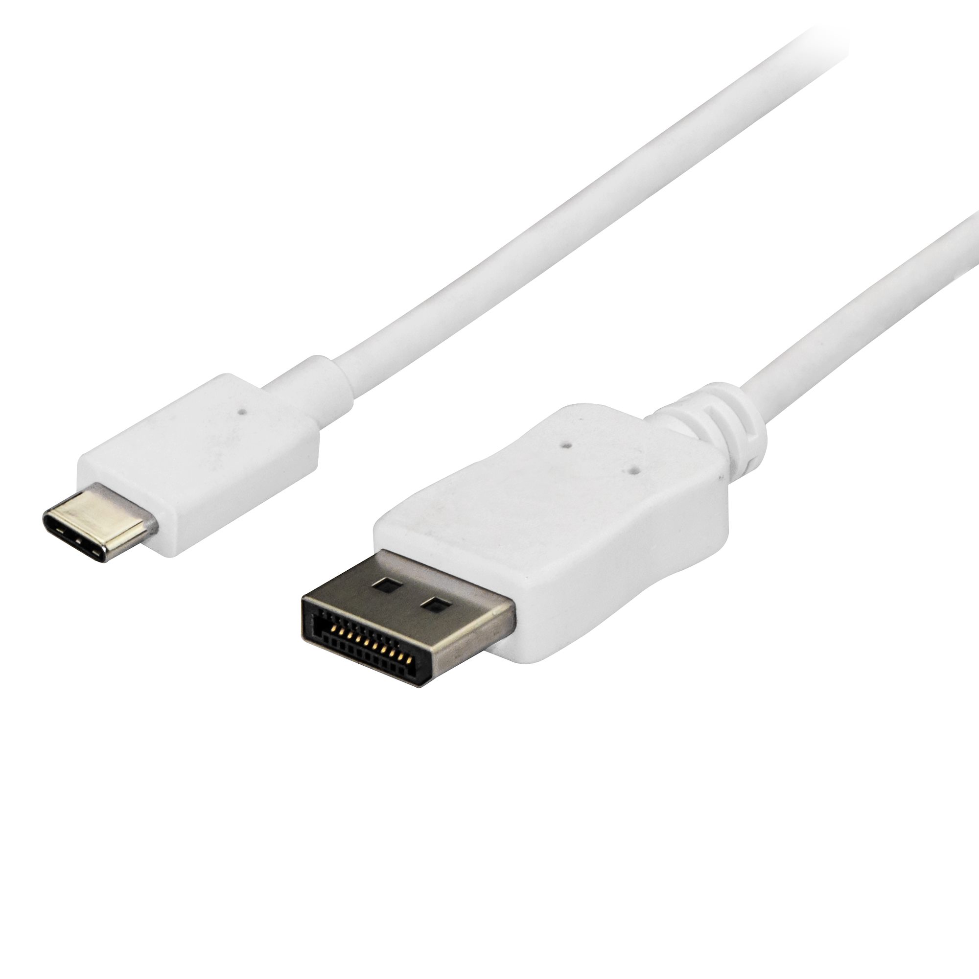 StarTech 6ft/1.8m USB C to DisplayPort 1.2 Cable 4K 60Hz, USB-C to DisplayPort Adapter Cable HBR2, USB Type-C DP Alt Mode to DP Monitor Video Cable, Works with Thunderbolt 3, White - USB-C Male to DP Male (CDP2DPMM6W) - DisplayPort cable - USB-C (M) to Di