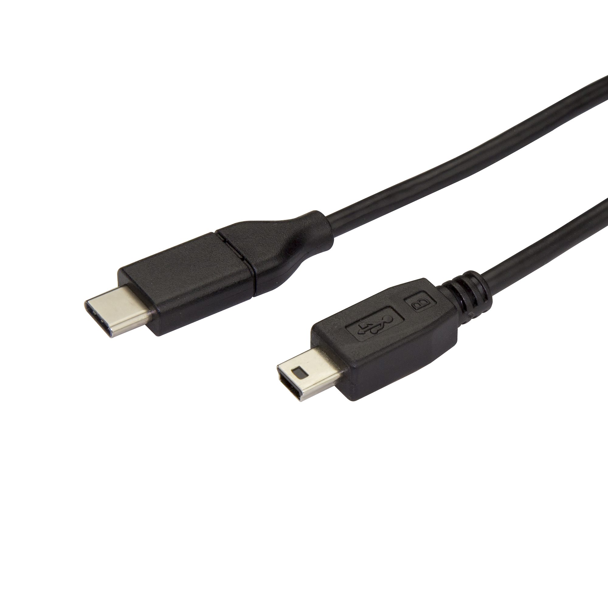 StarTech USB C to Mini USB Cable - 6 ft / 2m - M/M - USB 2.0 - Mini USB Cord - USB C to Mini B Cable - USB Type C to Mini USB (USB2CMB2M) - USB cable - USB-C (M) to mini-USB Type B (M) - Thunderbolt 3 / USB 2.0 - 2 m - black
