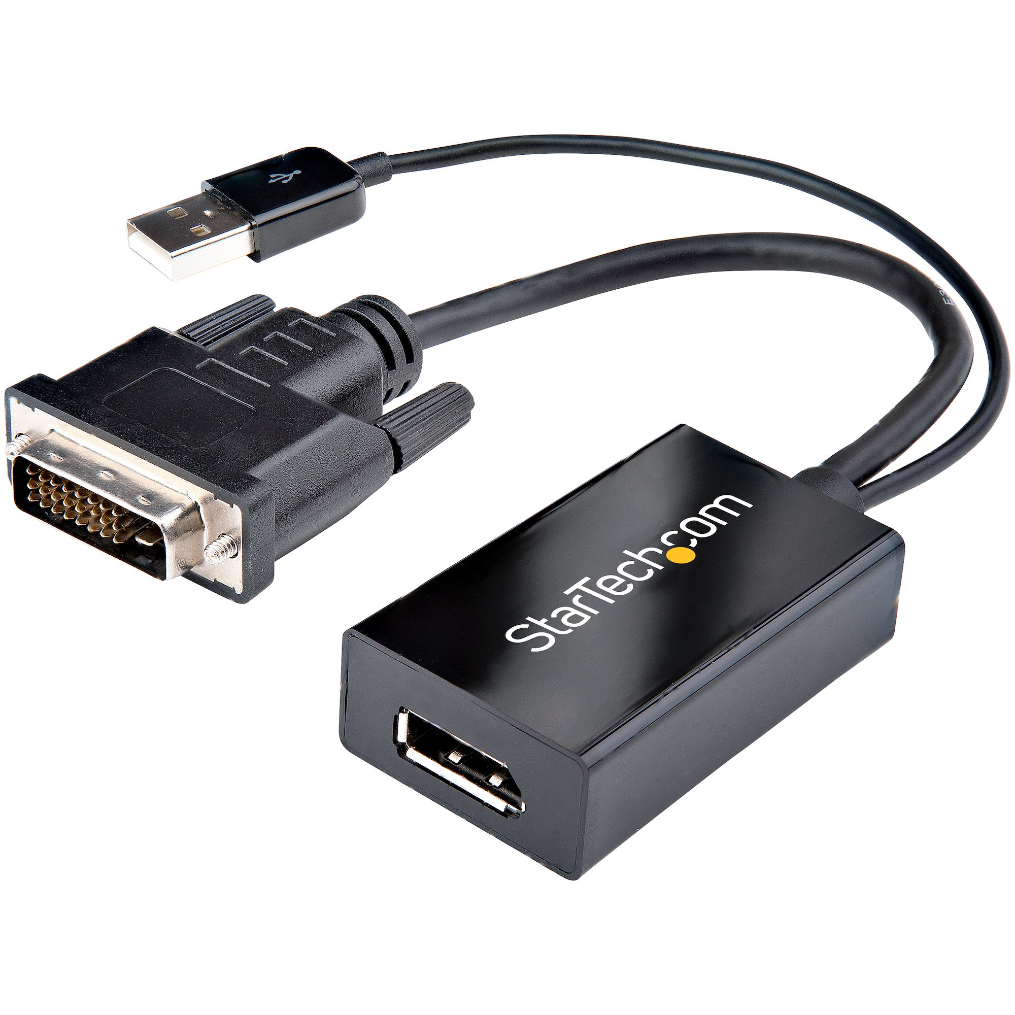 StarTech DVI to DisplayPort Adapter - USB Power - 1920 x 1200 - DVI to DisplayPort Converter - Video Adapter - DVI-D to DP (DVI2DP2) - Adapter - dual link - DVI-D (M) to DisplayPort (F) - USB power