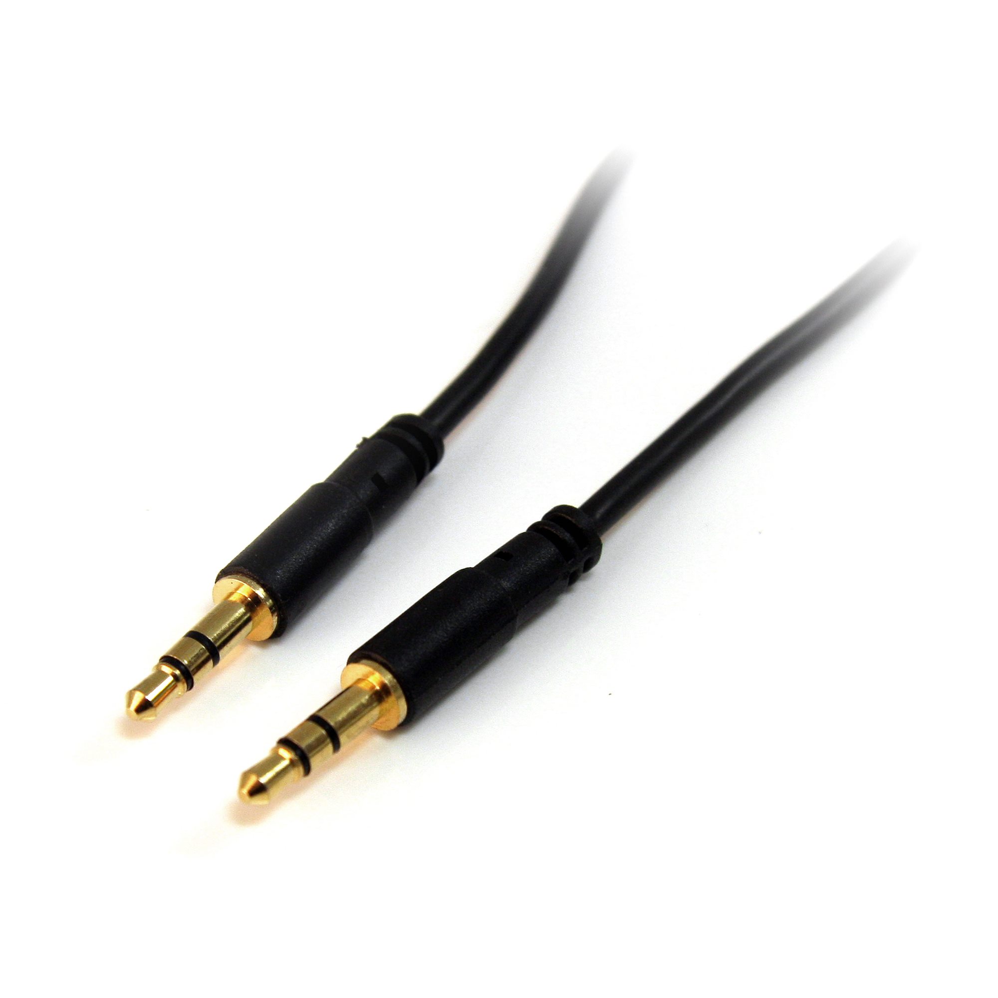 Startech 3.5mm Audio Cable - 3 ft - Slim - M / M - AUX Cable - Male to Male Audio Cable - AUX Cord - Headphone Cable - Auxiliary Cable (MU3MMS) - Audio cable - mini-phone stereo 3.5 mm male to mini-phone stereo 3.5 mm male - 91 cm - black - for P/N: RKCON
