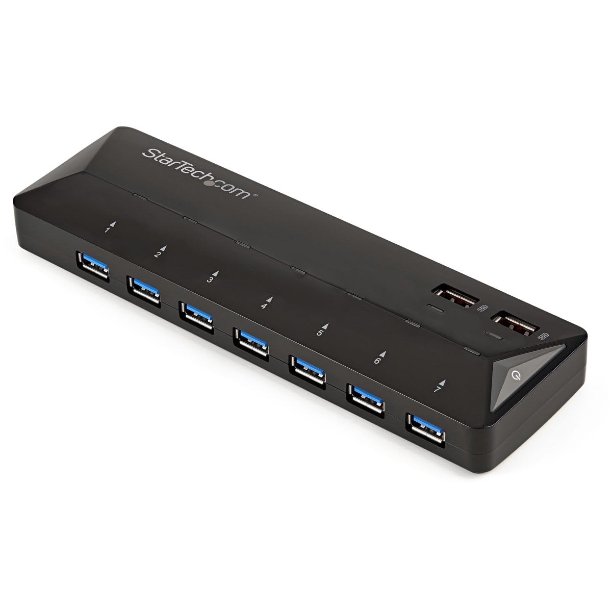 Startech 9 Port USB 3.0 Hub - 7 x USB-A, 2 x USB-A Fast Charge Ports - Multi Port Powered USB Charging Station (ST93007U2C) - USB peripheral sharing switch - 7 x SuperSpeed USB 3.0 - desktop - for P/N: USB312SAT3CB, USB315CB2M, USBLT1MWS, USBLT2MBR, USBLT