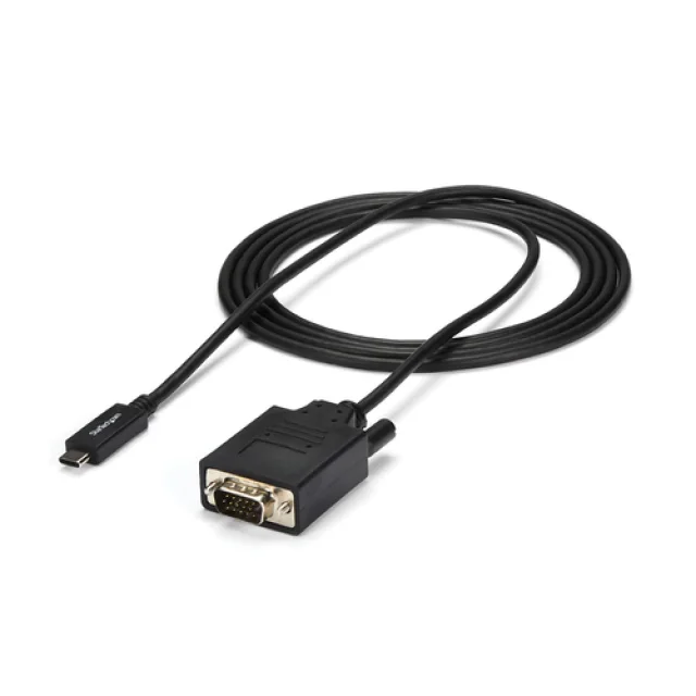 StarTech 6ft (2m) USB C to VGA Cable, 1920x1200/1080p USB Type C to VGA Video Active Adapter Cable, Thunderbolt 3 Compatible, Laptop to VGA Monitor/Projector, DP Alt Mode HBR2 Cable - 2m USB-C Video Cable (CDP2VGAMM2MB) - Video / USB cable - USB-C (M) to