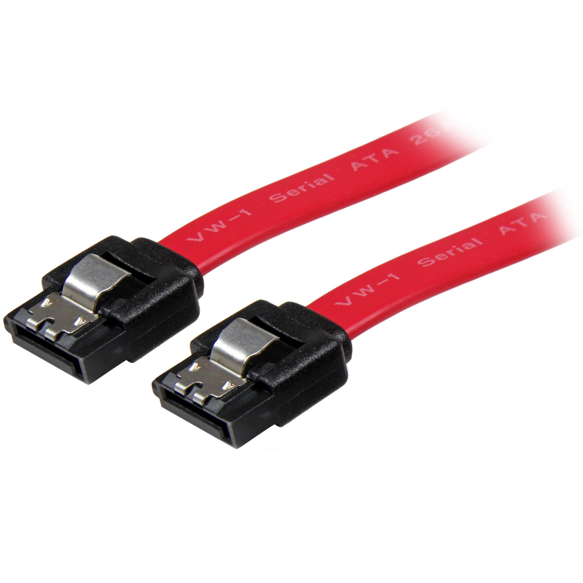 StarTech 24in Latching SATA Cable - SATA cable - Serial ATA 150/300/600 - SATA (R) to SATA (R) - 2 ft - latched - red (LSATA24) - SATA cable - Serial ATA 150/300/600 - SATA (R) to SATA (R) - 61 cm - latched - red - for P/N: 10P6G-PCIE-SATA-CARD, 2P6G-PCIE
