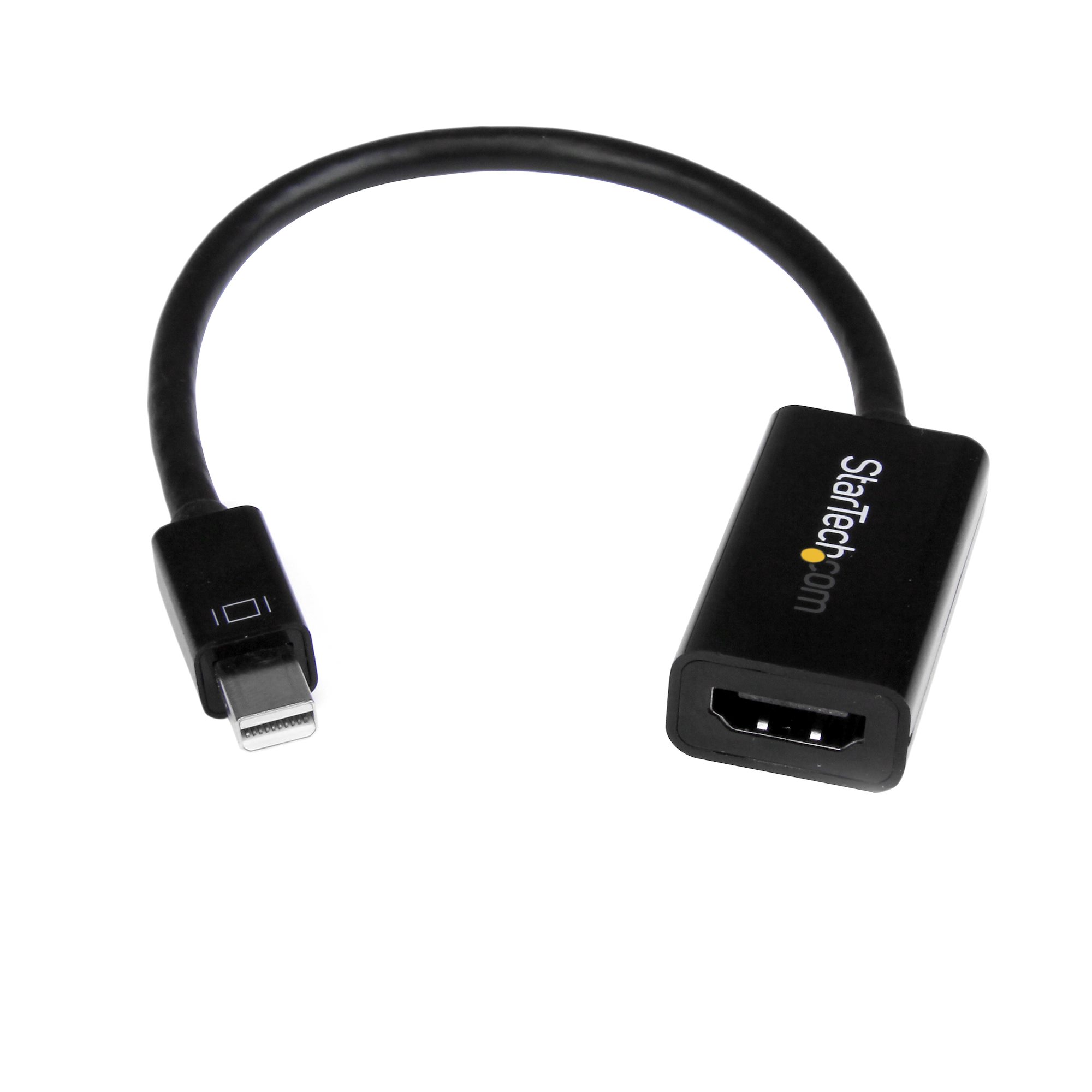 StarTech Mini DisplayPort to HDMI Audio / Video Converter - mDP 1.2 to HDMI Active Adapter for Ultrabook / Laptop - 4K @ 30Hz - Black (MDP2HD4KS) - Video converter - DisplayPort - HDMI - black